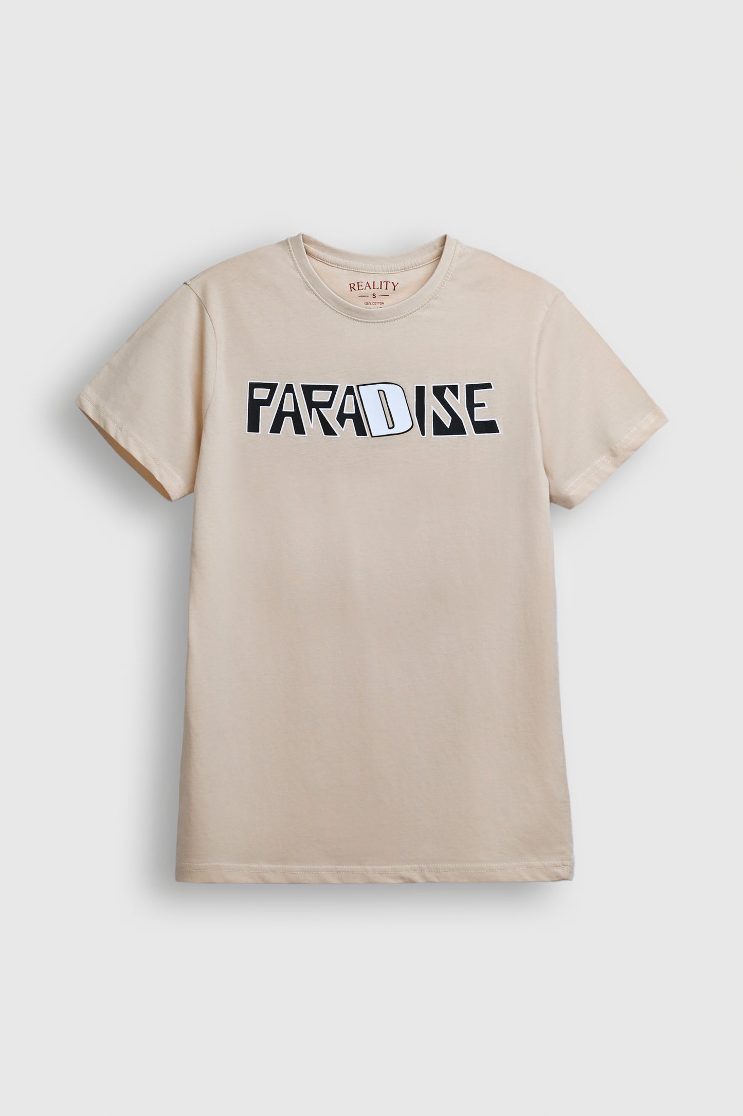 PARADISE Graphic T-Shirt – Beige Reality