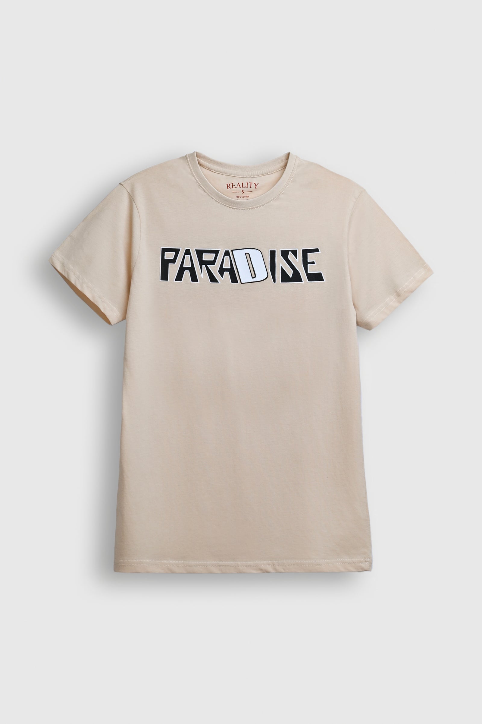 PARADISE Graphic T-Shirt – Beige Reality