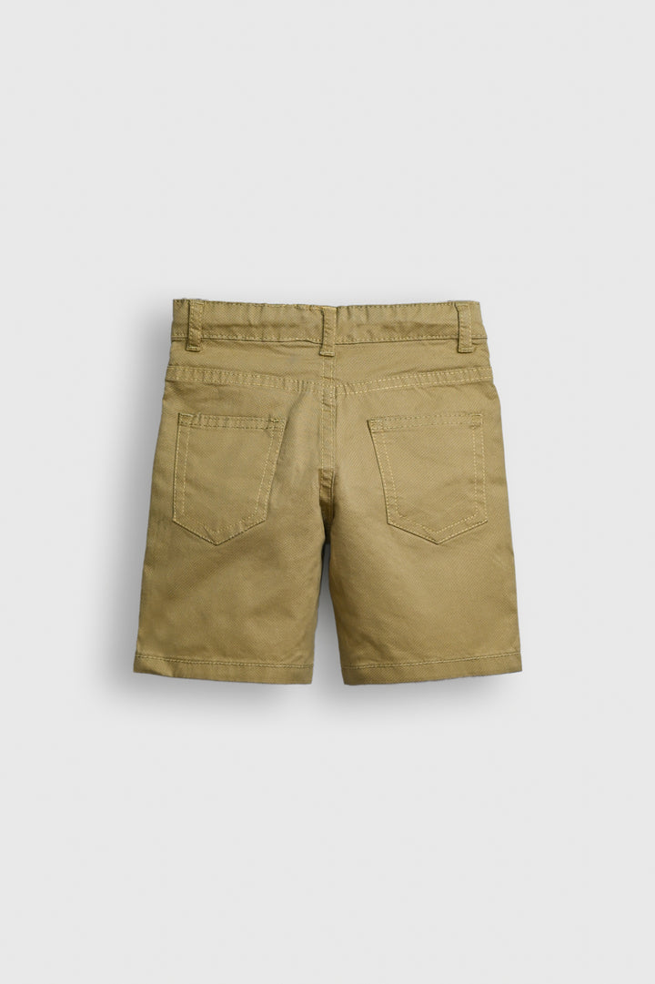 Boys Olive Green Cotton Twill Shorts Reality