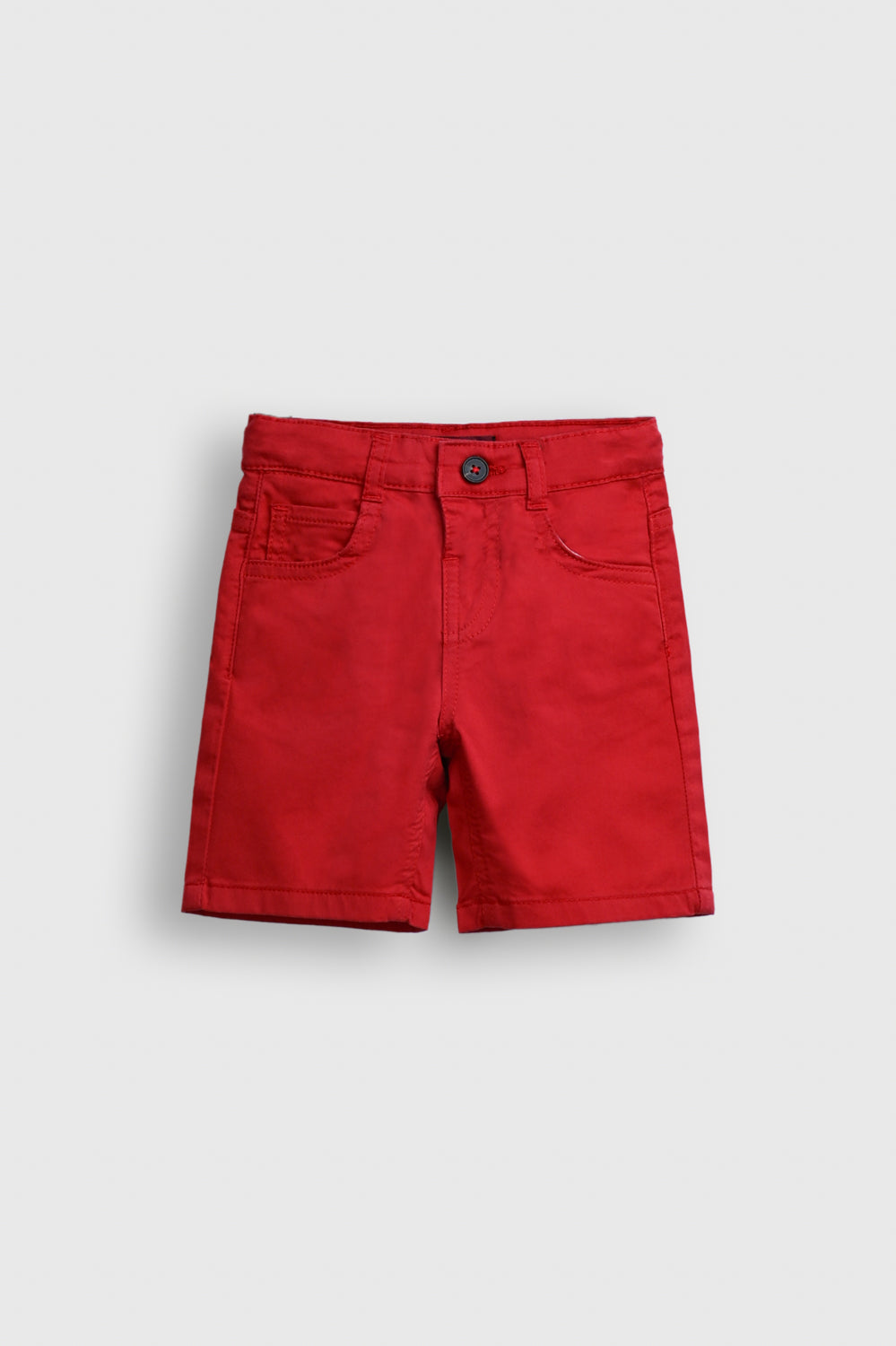 Boys Bright Red Cotton Twill Shorts Reality