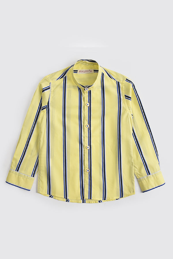 Yellow Striped Casual Shirt