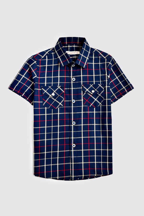 Navy Checked Casual Shirt Reality