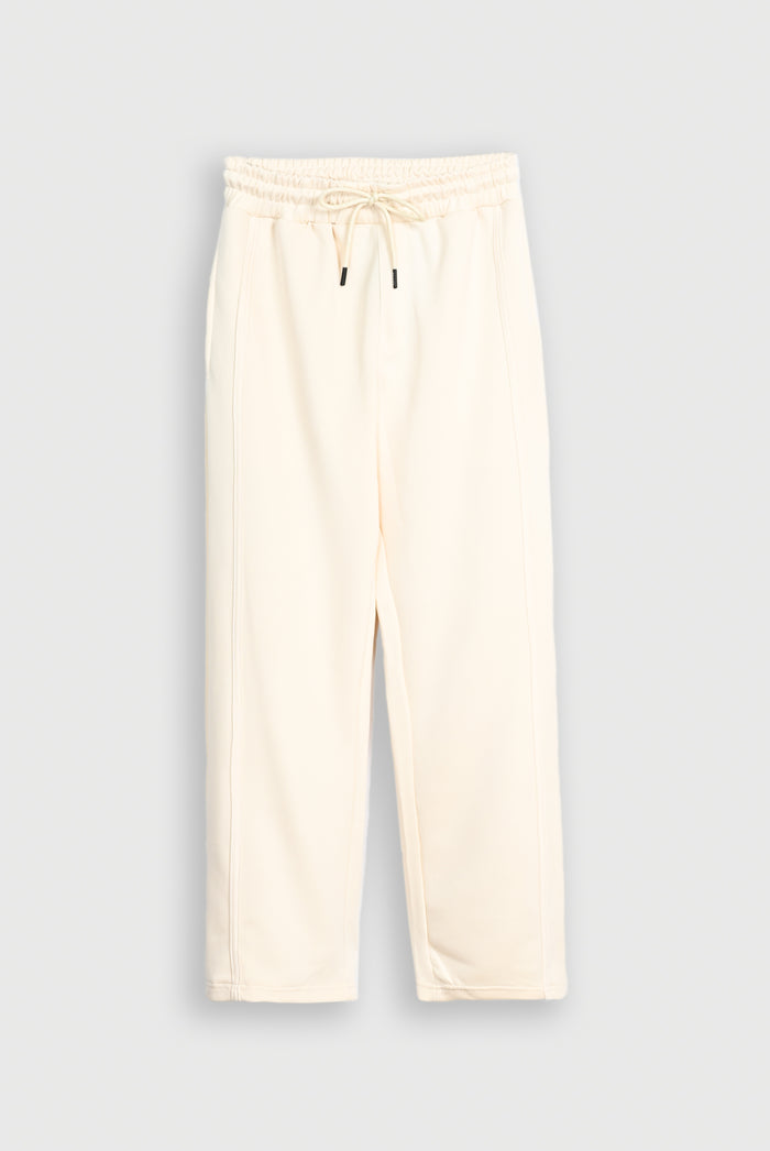 INTERLOCK TAPERED OFF WHITE TROUSER