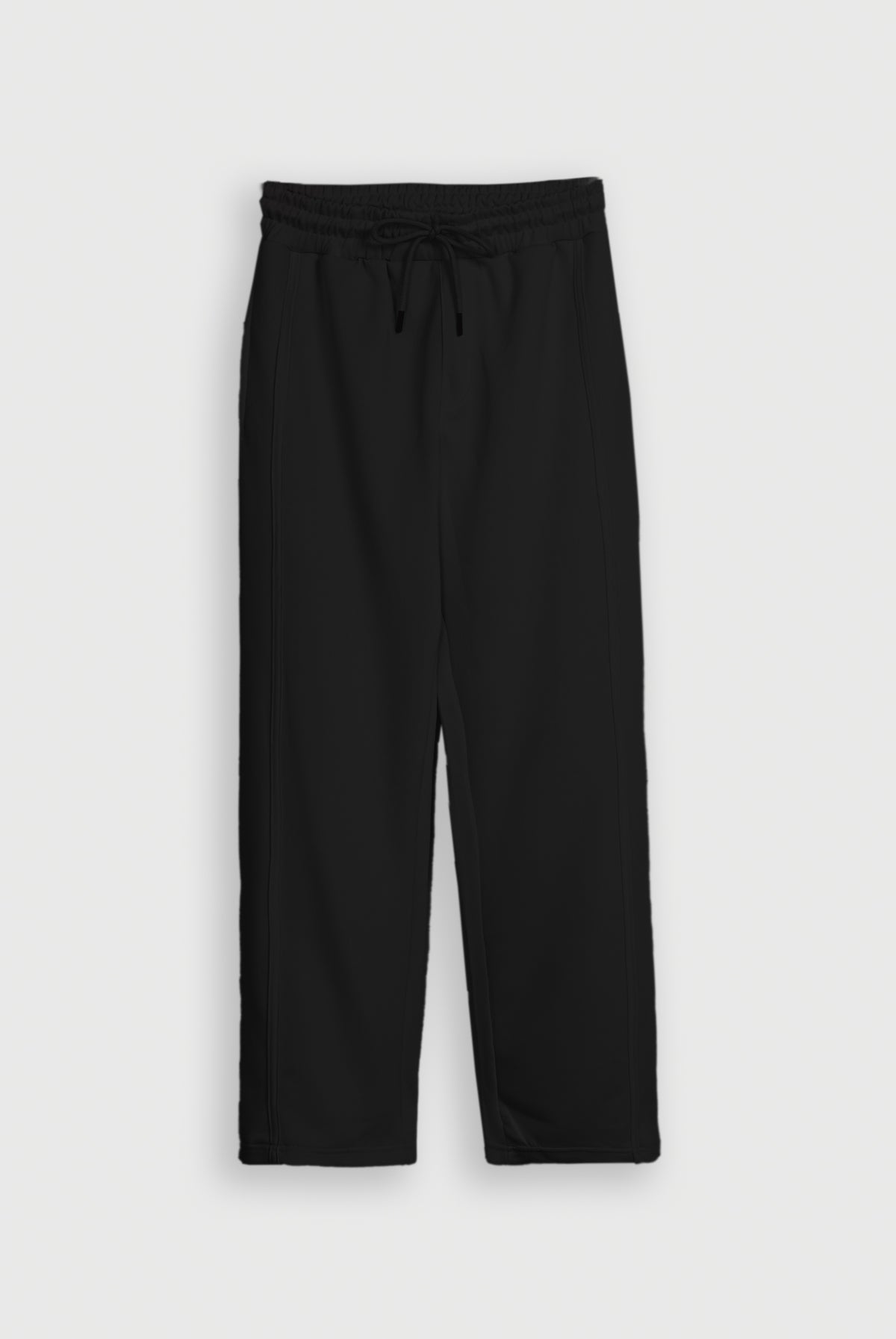 INTERLOCK TAPERED BLACK TROUSER
