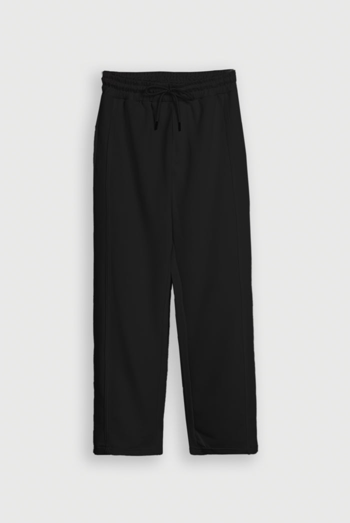 INTERLOCK TAPERED BLACK TROUSER