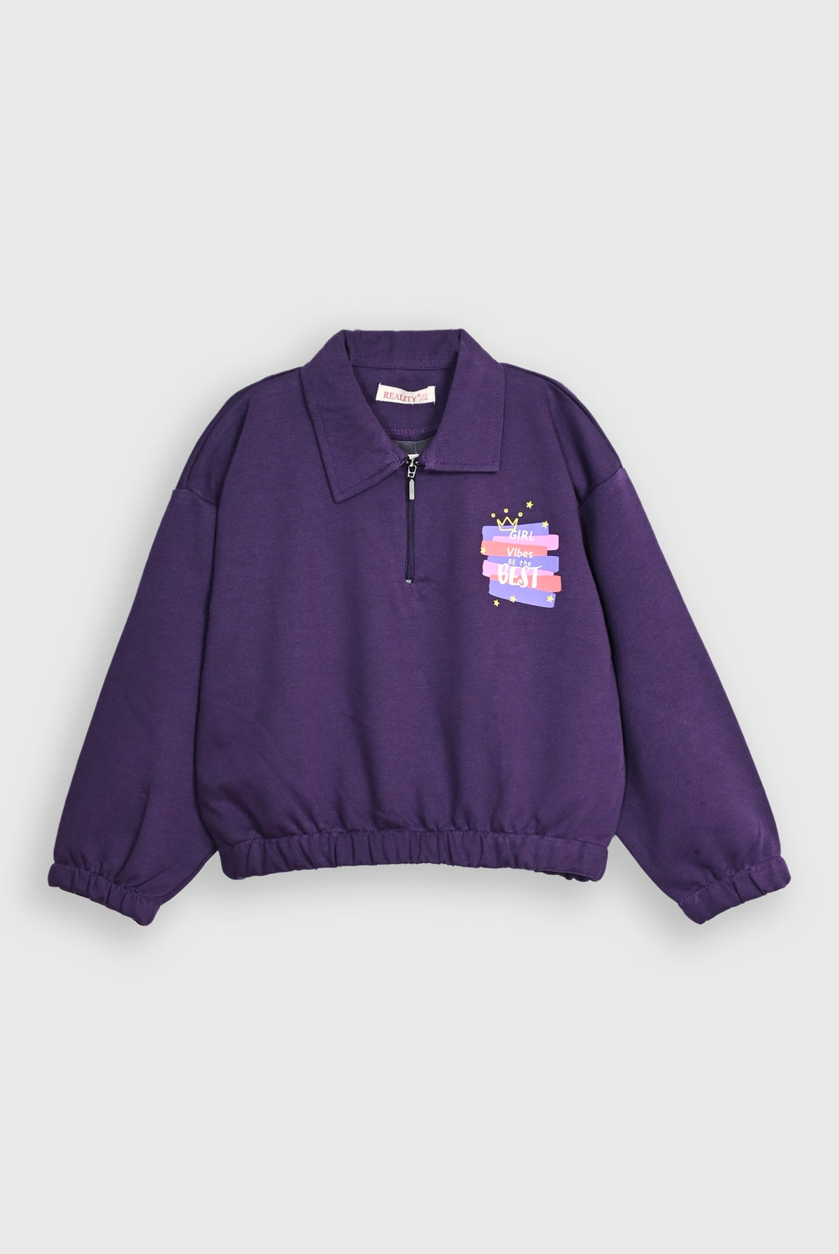 BEST VIBES TERRY PURPLE SWEATSHIRT REALITY