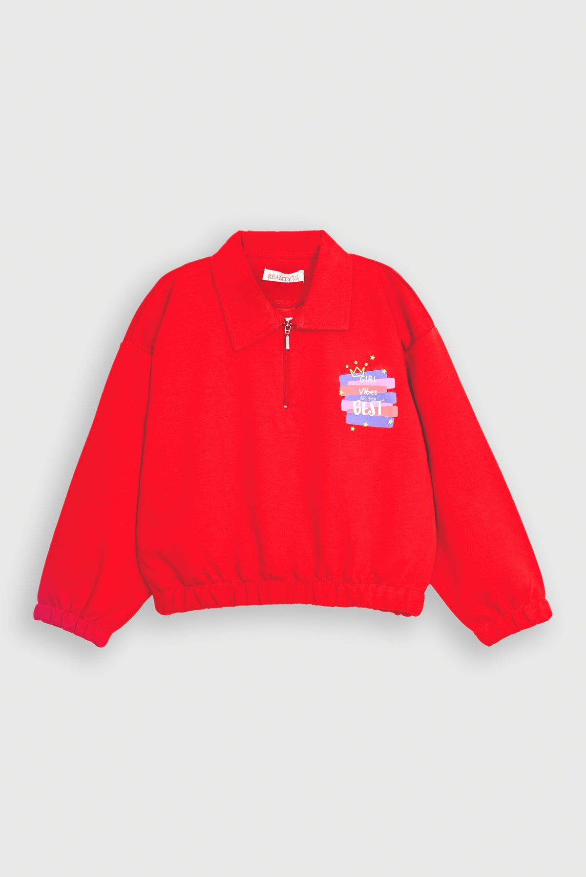 BEST VIBES RED TERRY SWEATSHIRT