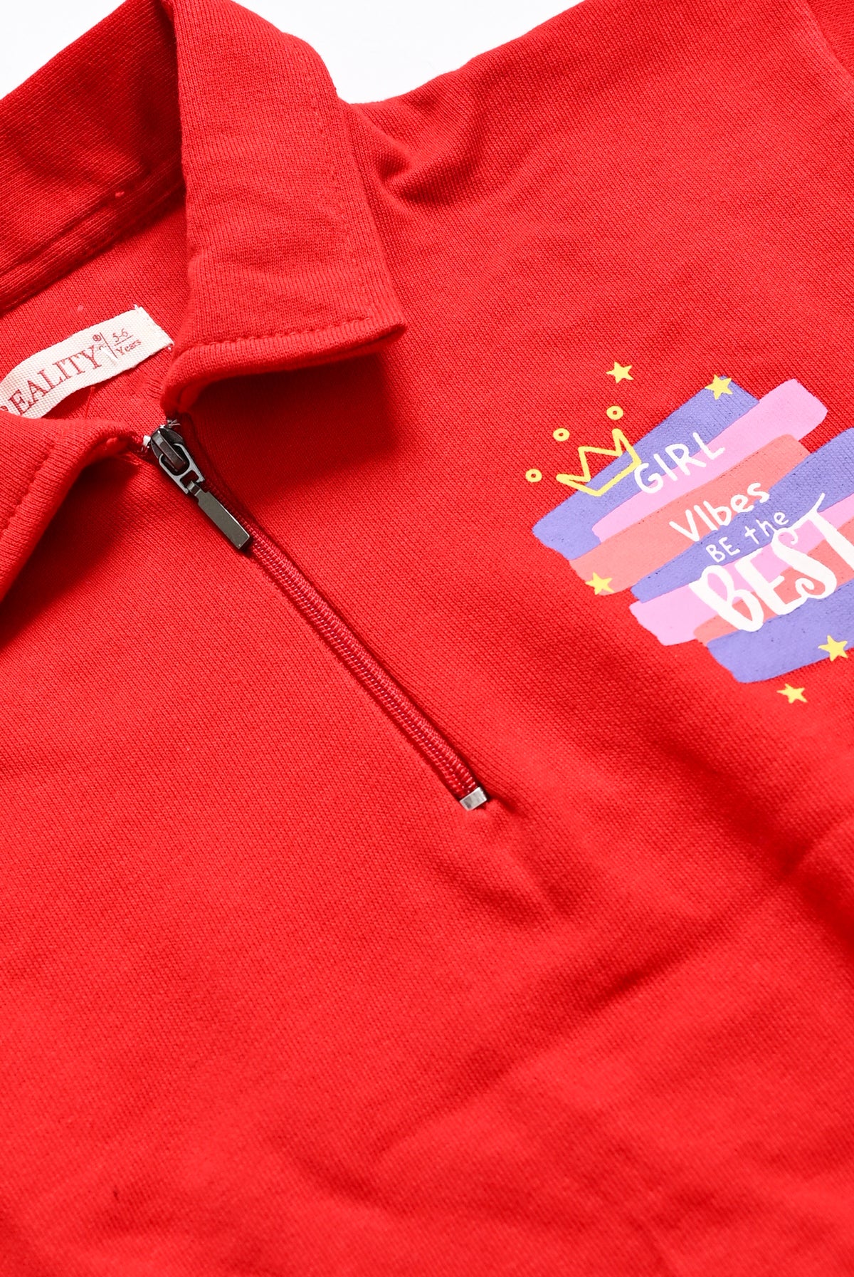 BEST VIBES RED TERRY SWEATSHIRT