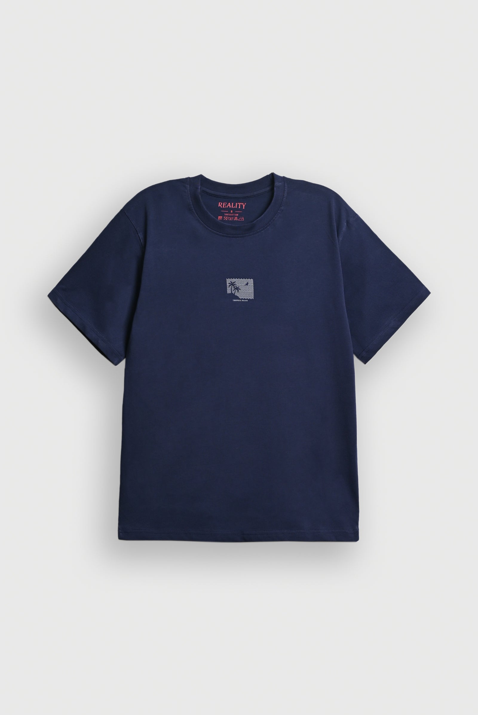 MEN NAVY DOWN SHOULDER T-SHIRT Reality