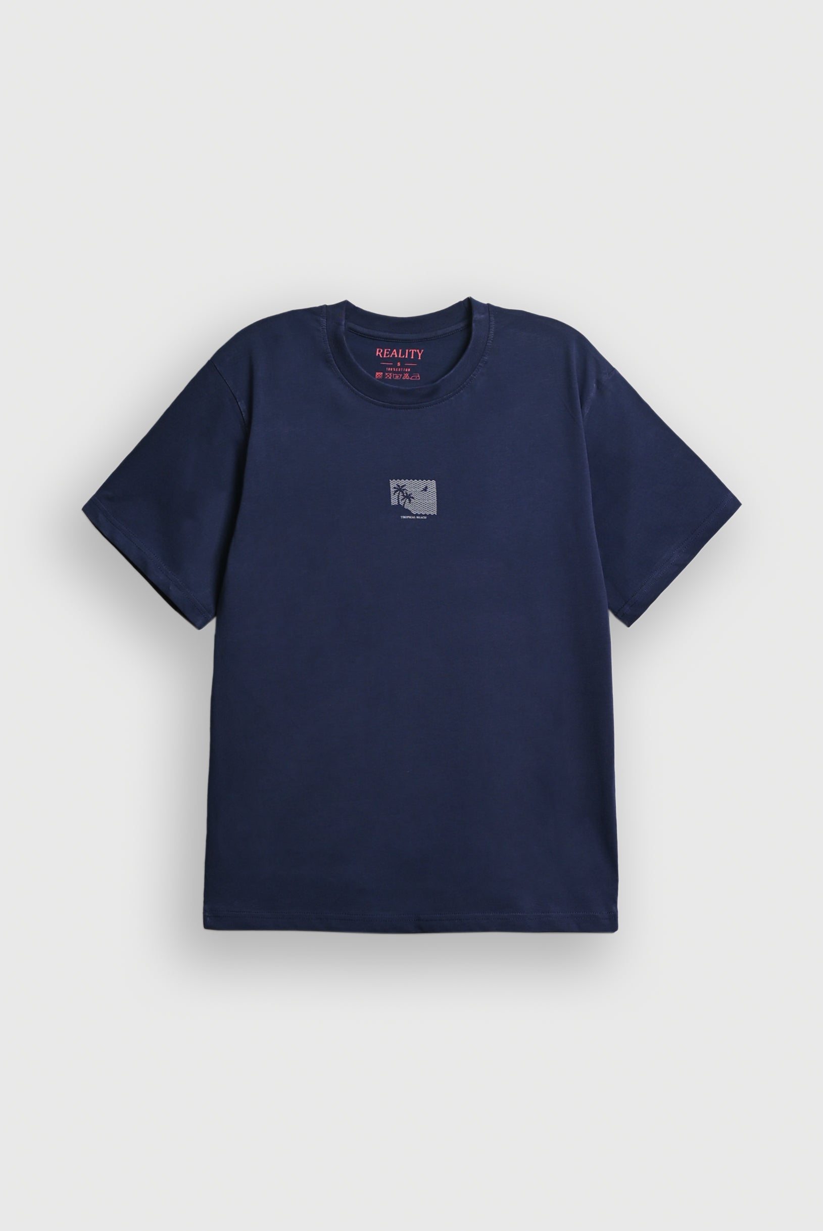 MEN NAVY DOWN SHOULDER T-SHIRT Reality