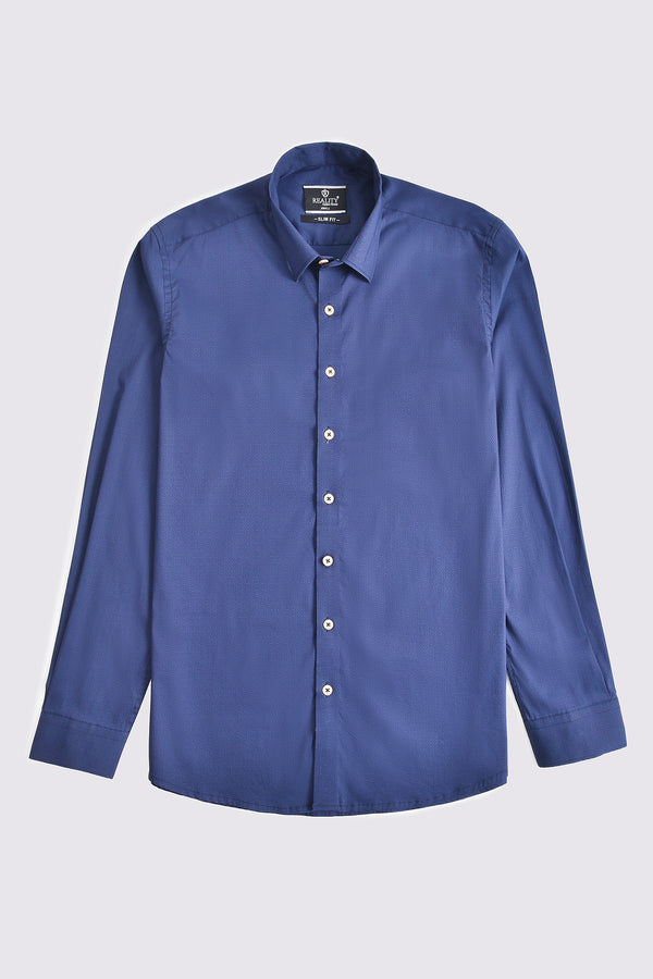 Navy Printed Casual Shirt