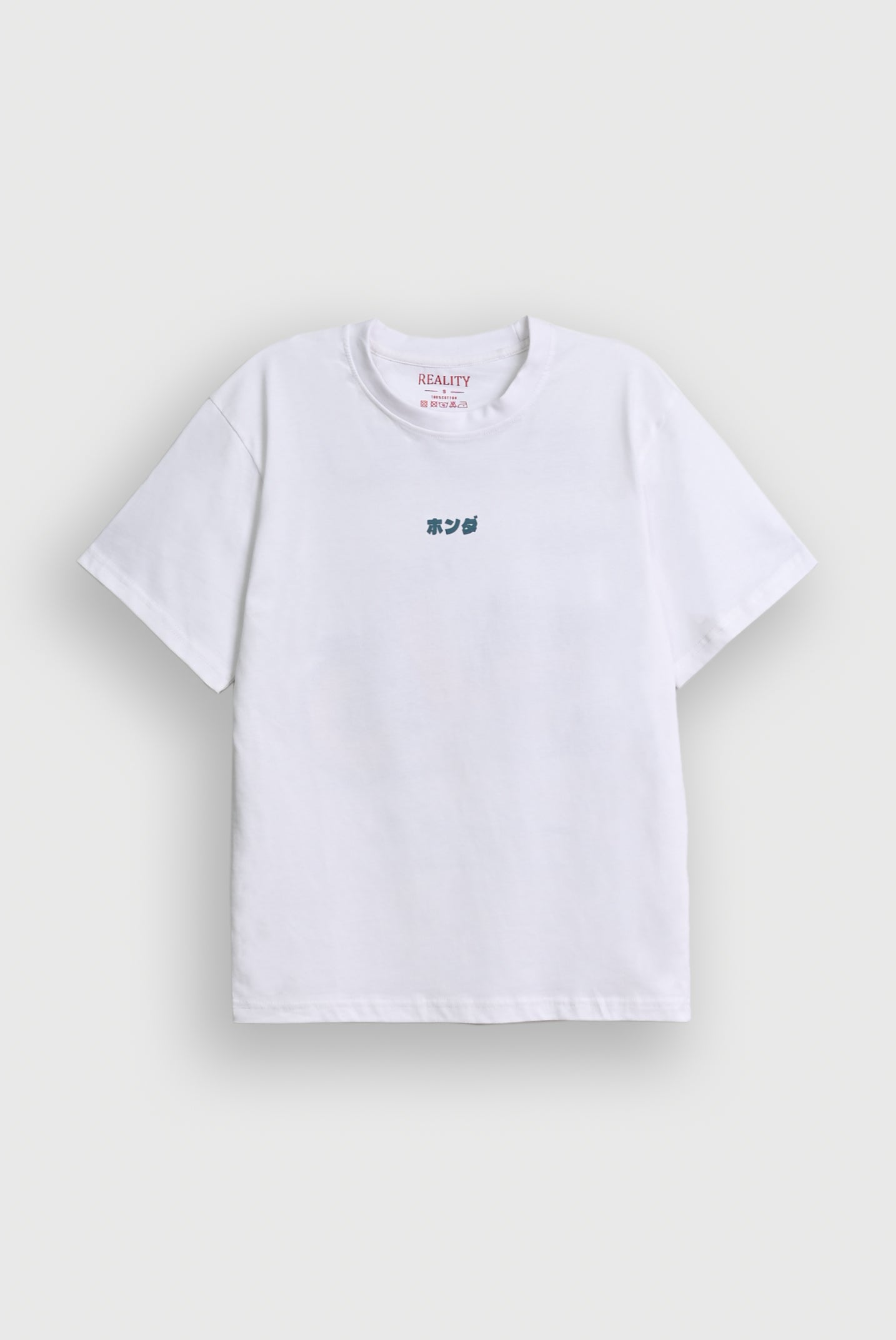 MEN DROP SHOULDER WHITE PRINTED T-SHIRT Reality