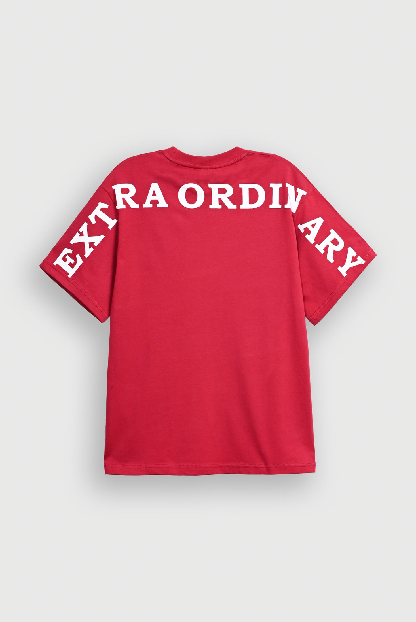 DROP SHOULDER PRINTED RED T-SHIRT Reality