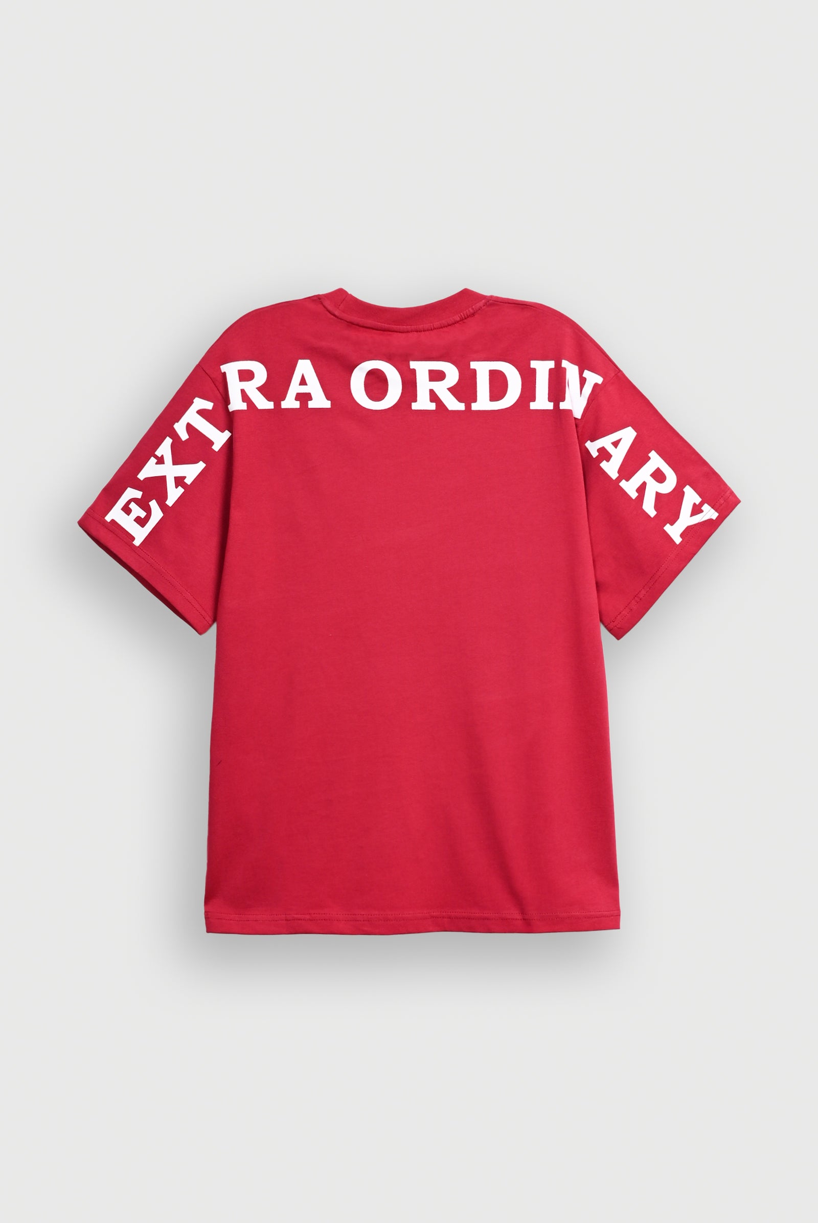 DROP SHOULDER PRINTED RED T-SHIRT Reality