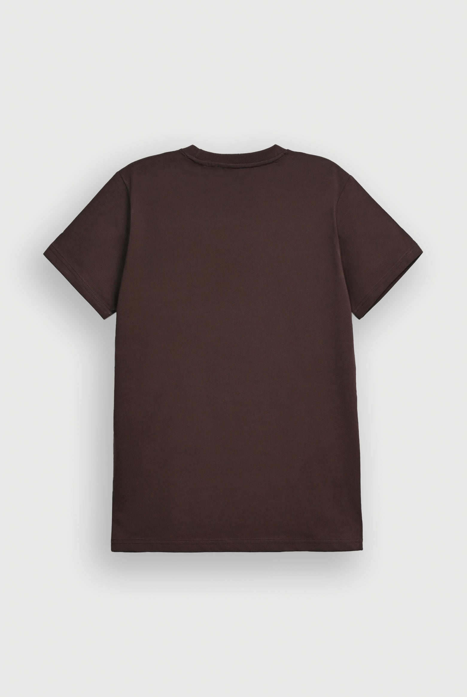 MEN DROP SHOULDER DARK BROWN PRINTED T-SHIRT Reality