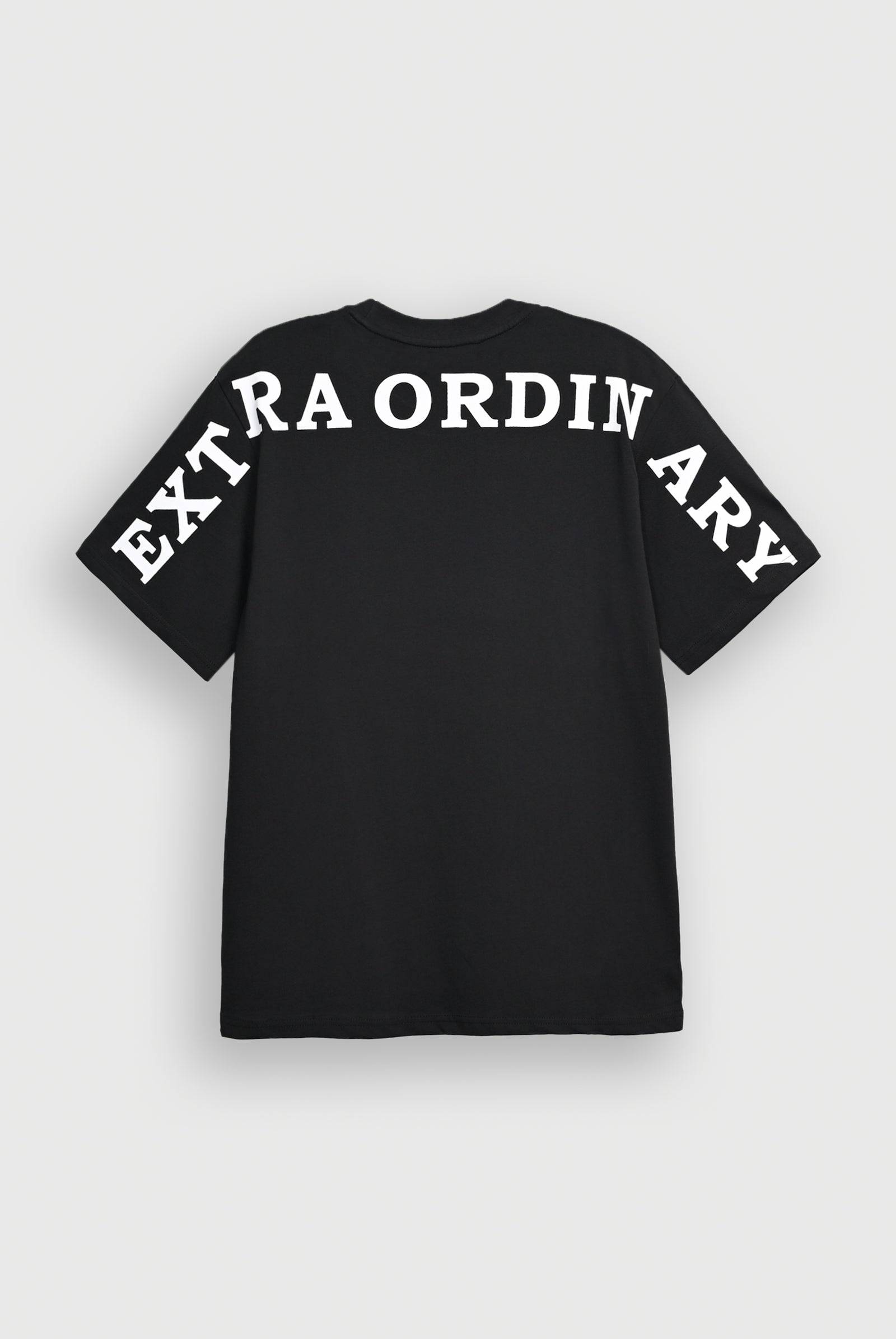 DROP SHOULDER PRINTED BLACK T-SHIRT Reality