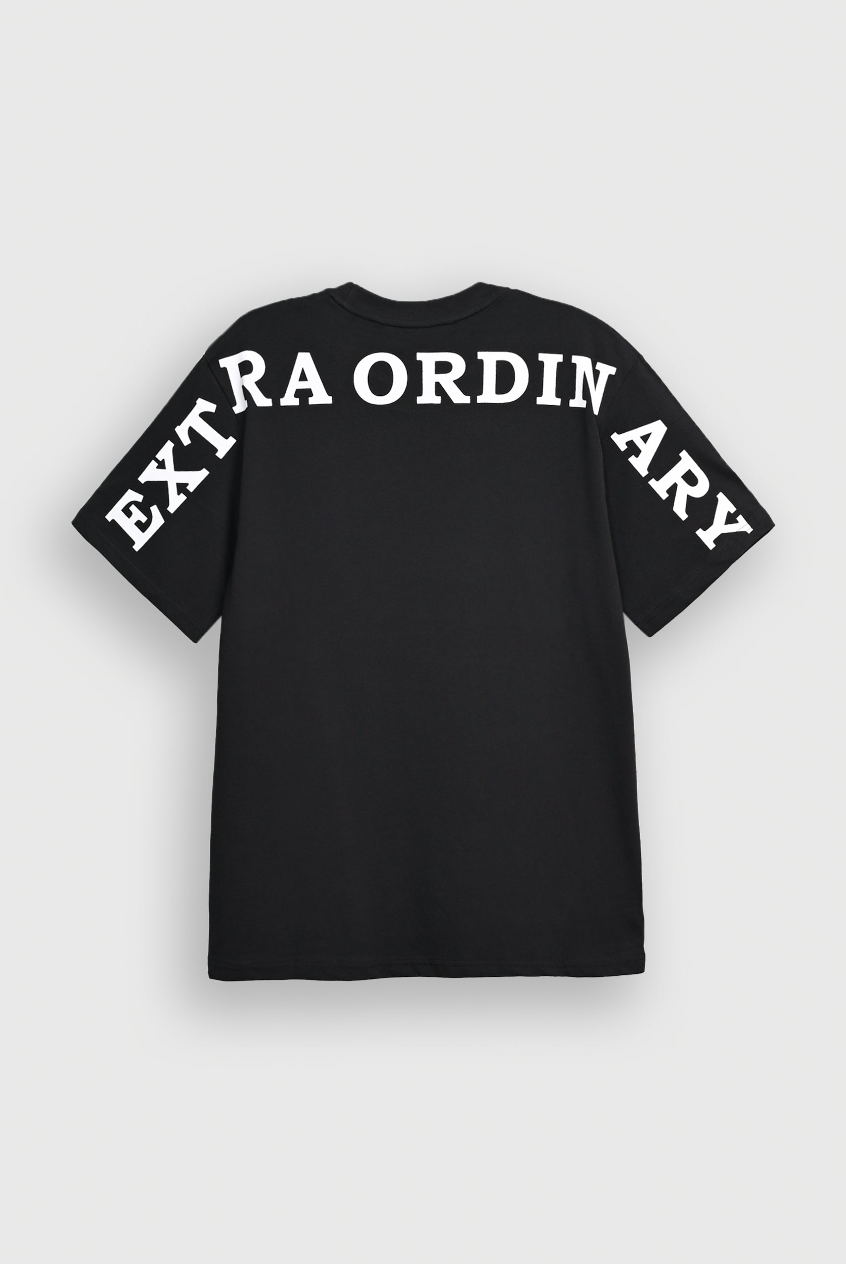 DROP SHOULDER PRINTED BLACK T-SHIRT Reality
