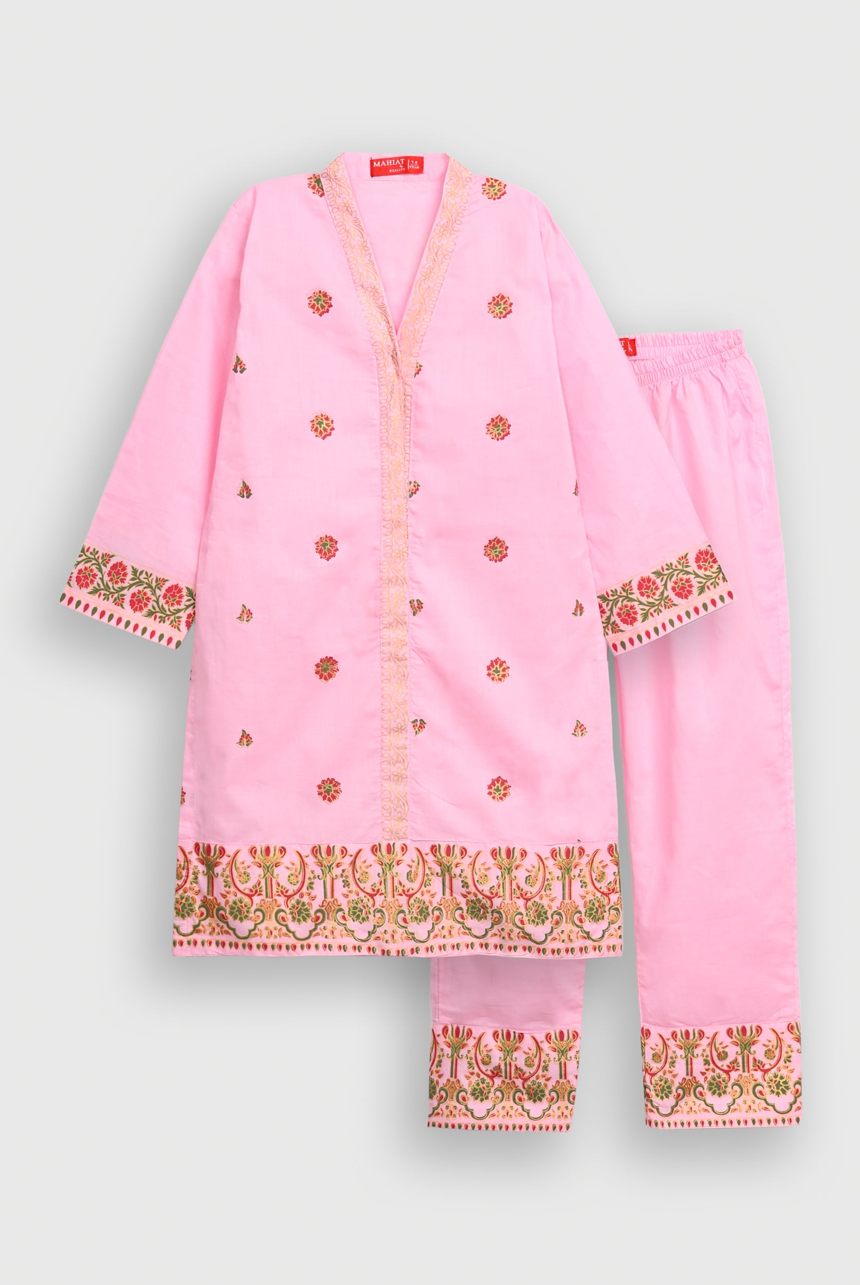 PINK BLOCK PRINTED SUIT Reality