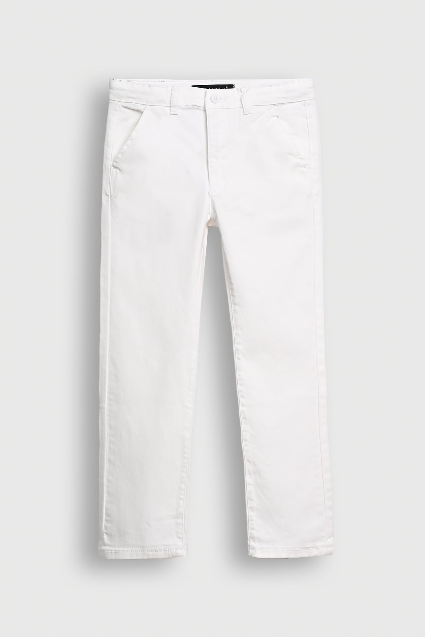 BOYS WHITE REGULAR FIT CHINOS PANT Reality