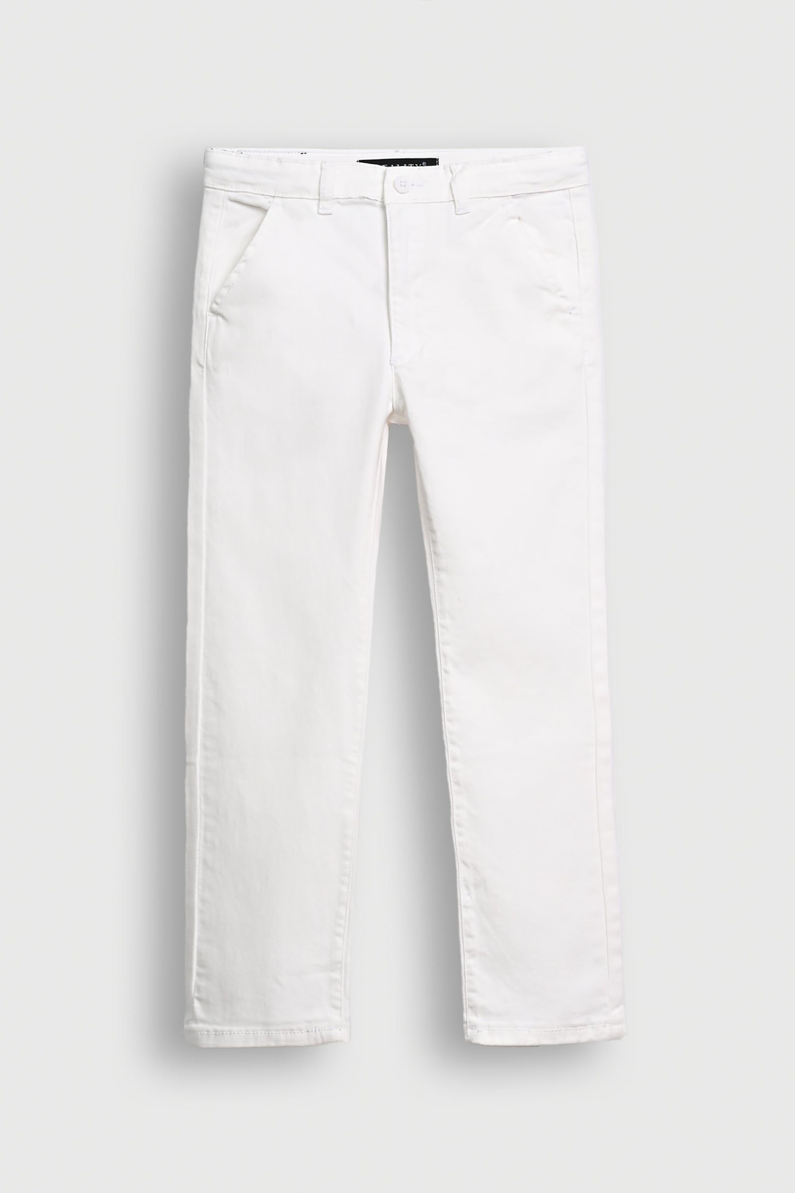 BOYS WHITE REGULAR FIT CHINOS PANT Reality