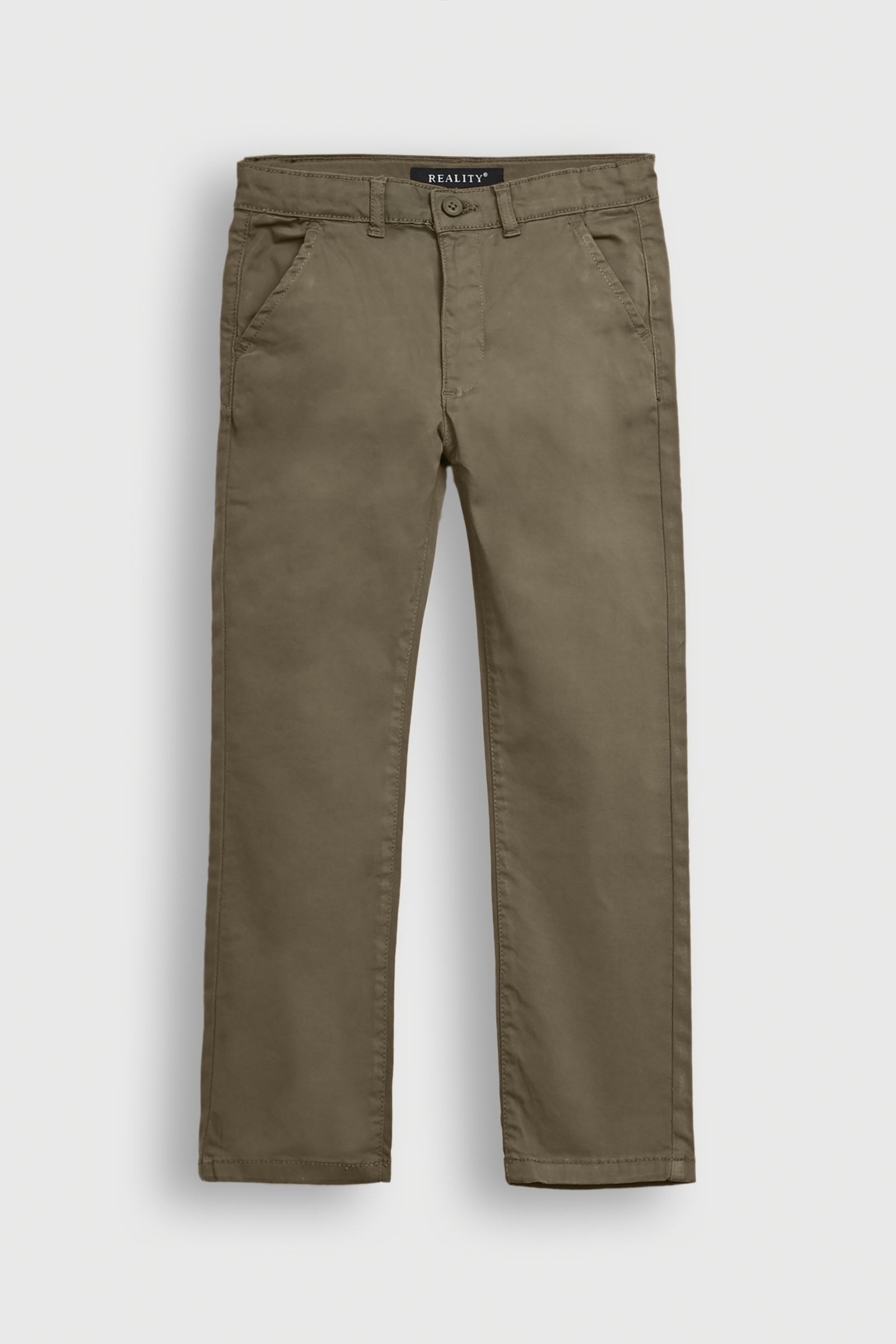 BOYS ARMY GREEN REGULAR FIT CHINOS PANT Reality