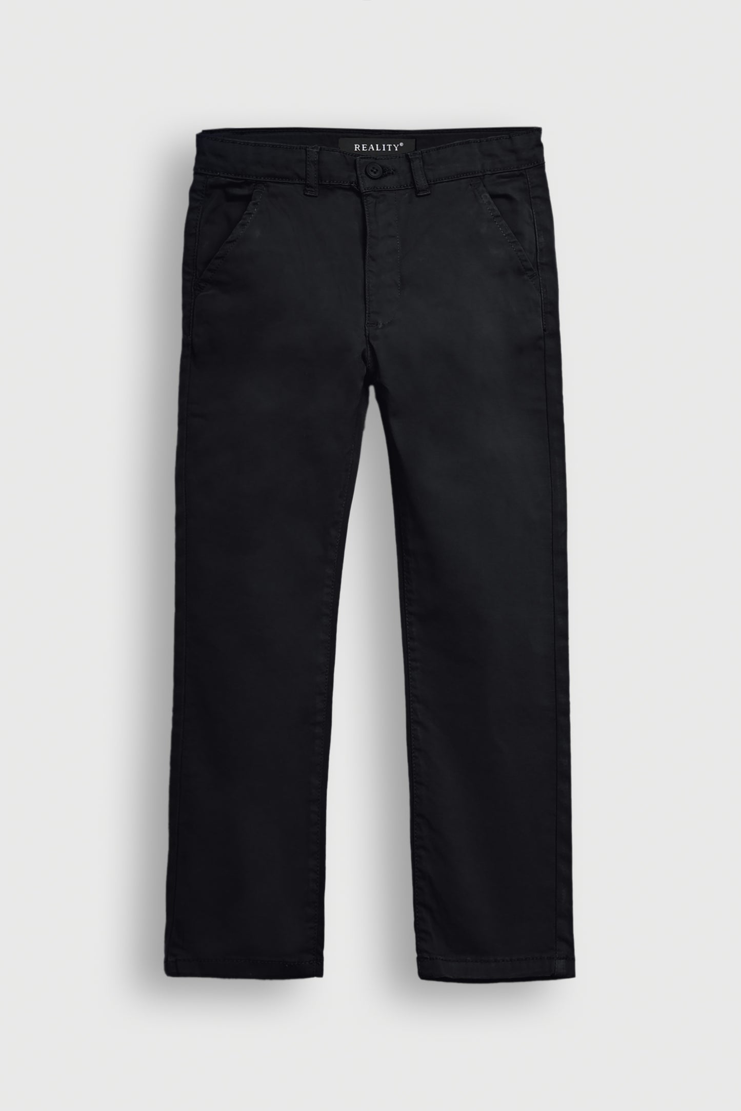 BOYS BLACK REGULAR FIT CHINOS PANT Reality