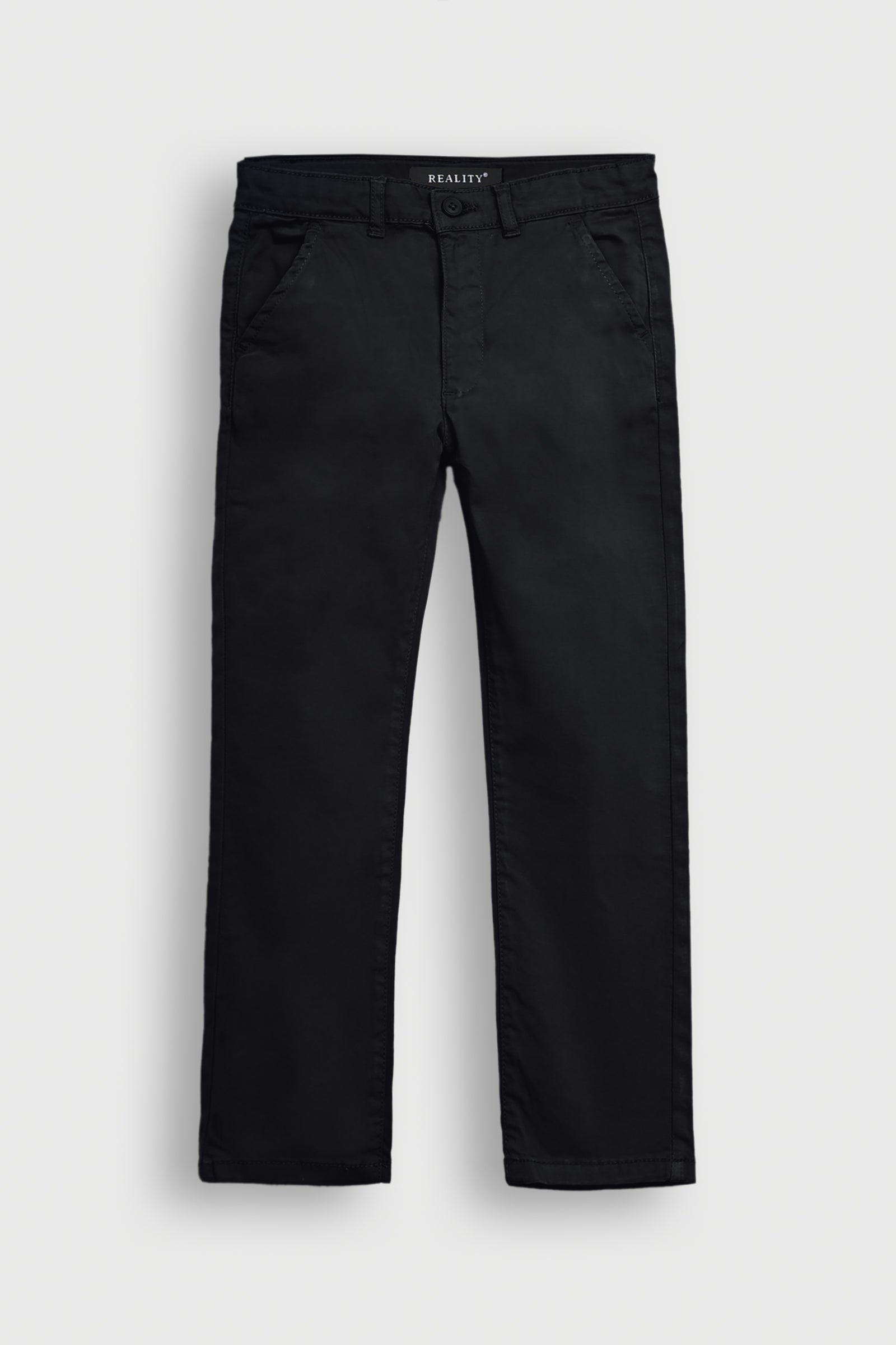 BOYS BLACK REGULAR FIT CHINOS PANT Reality