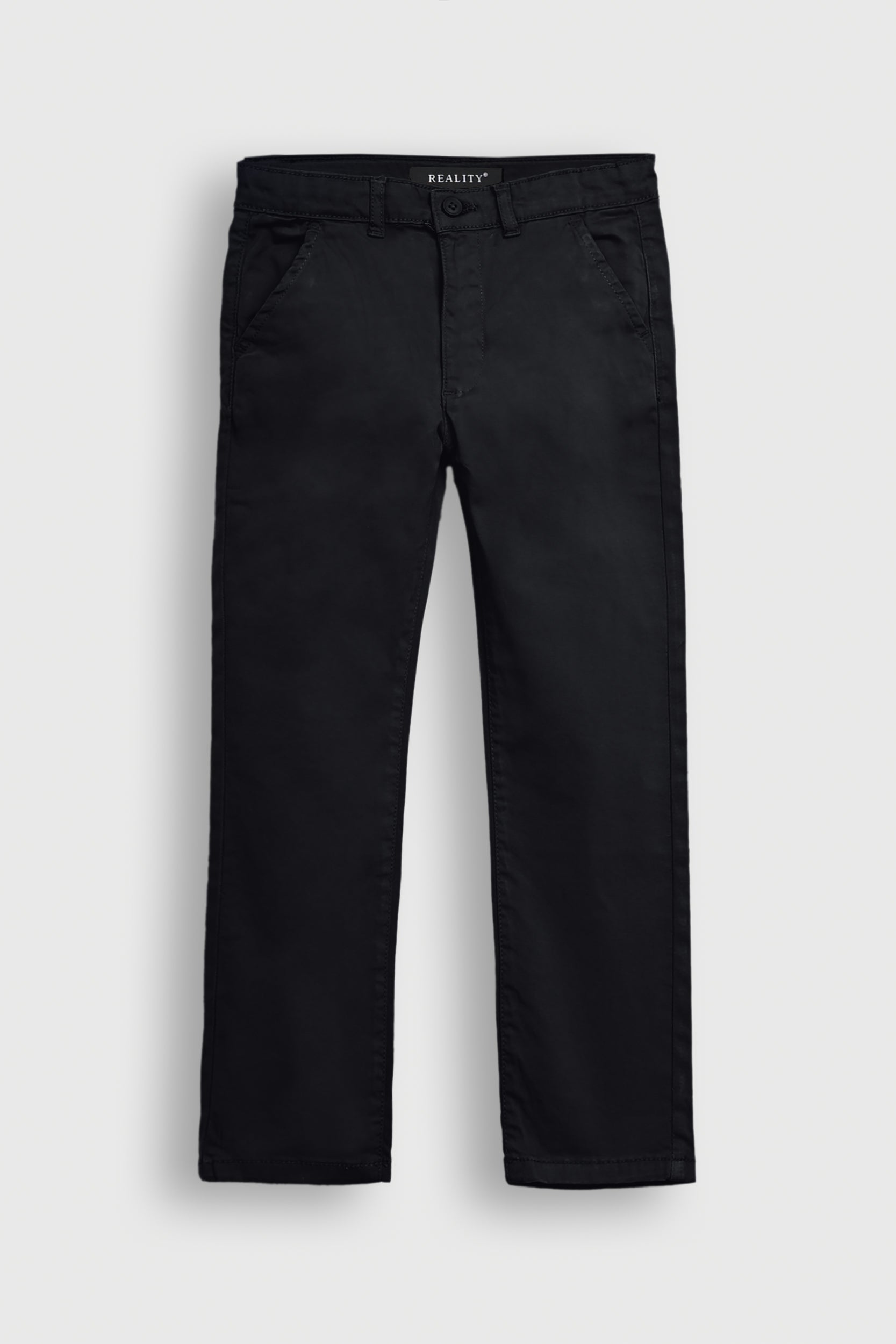 BOYS BLACK REGULAR FIT CHINOS PANT Reality
