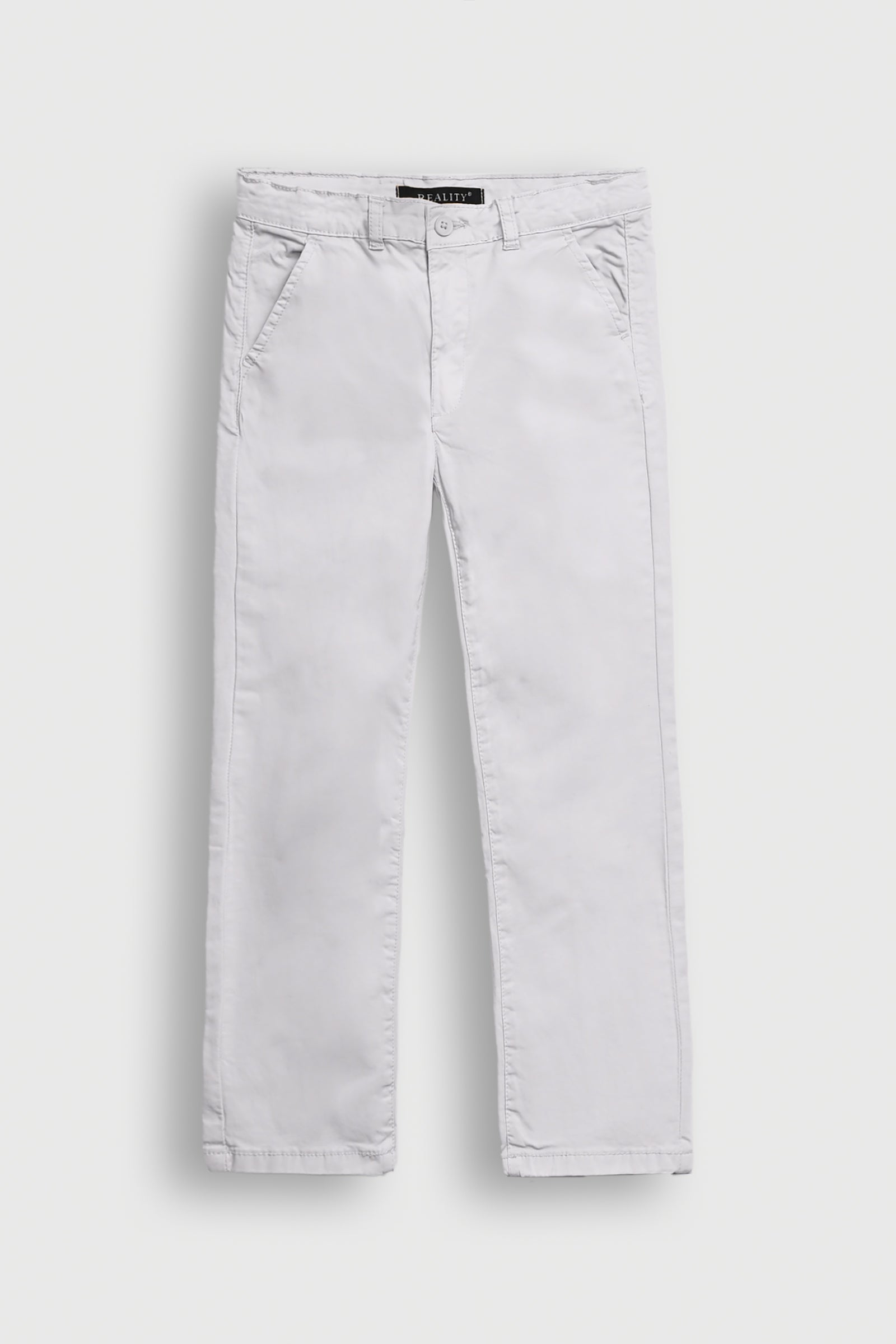 BOYS LIGHT GRAY REGULAR FIT CHINOS PANT Reality
