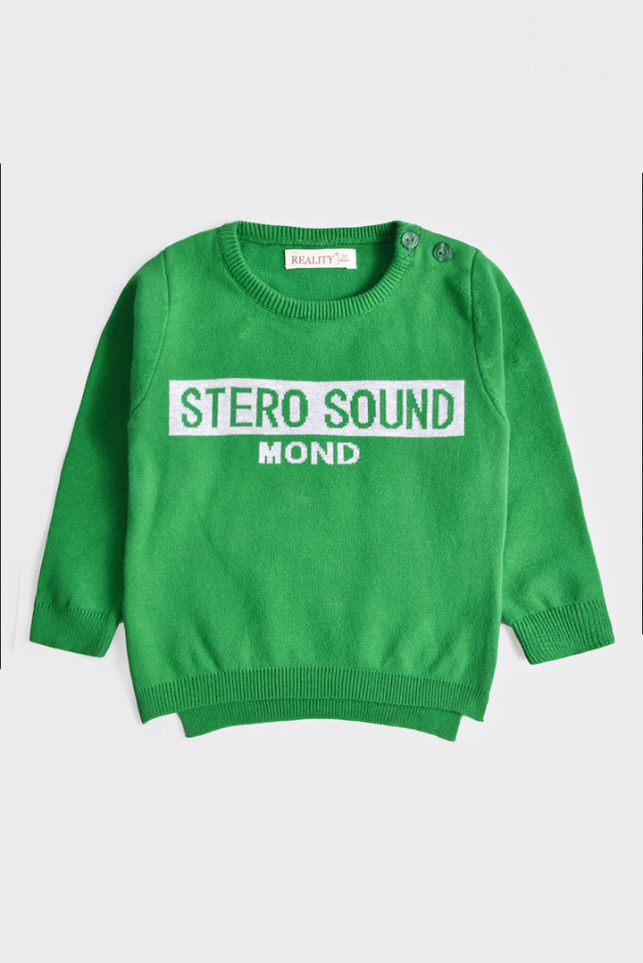 Boys Green Raglan Sweater - Reality