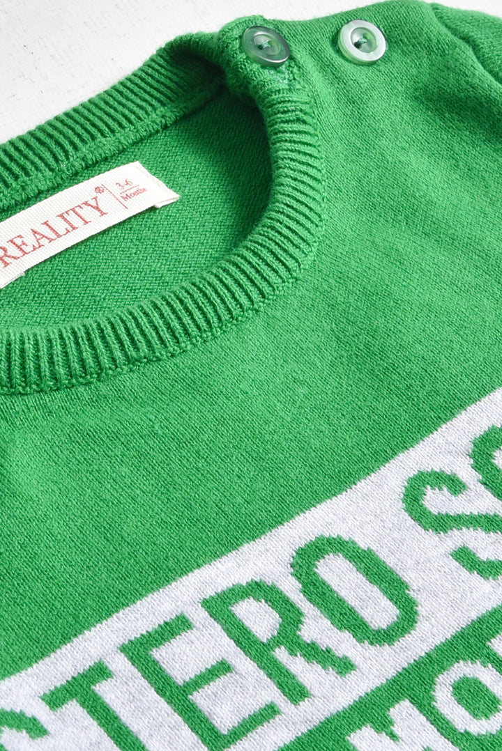 Boys Green Raglan Sweater - Reality