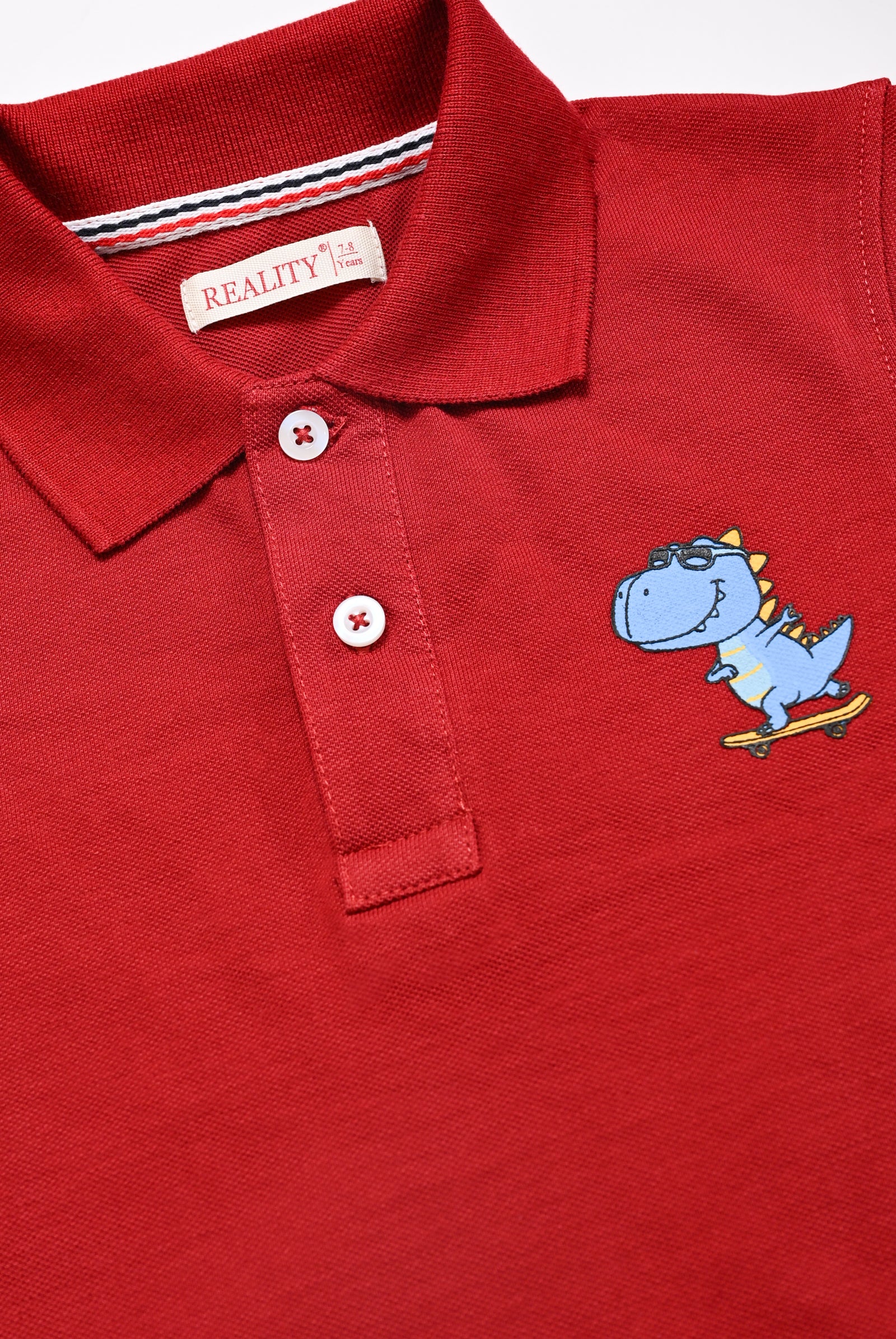 DINO PRINTED RED POLO Reality