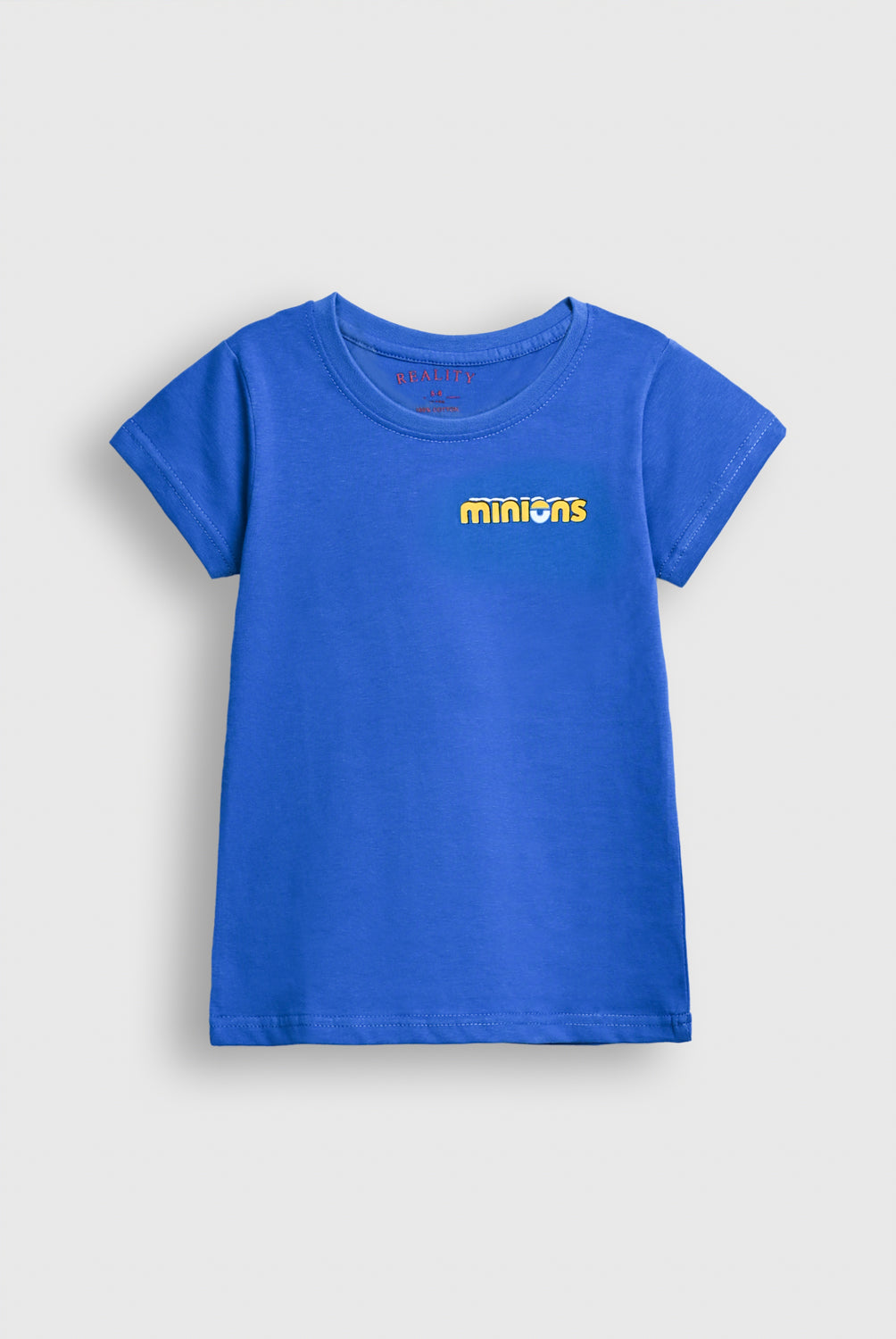 Boys Blue Minions Graphic Tee – Fun Cartoon Character Design Reality