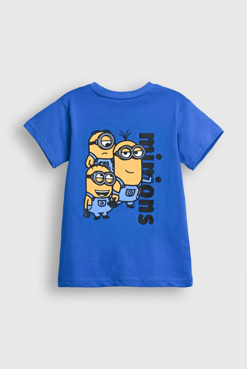 Boys Blue Minions Graphic Tee – Fun Cartoon Character Design Reality