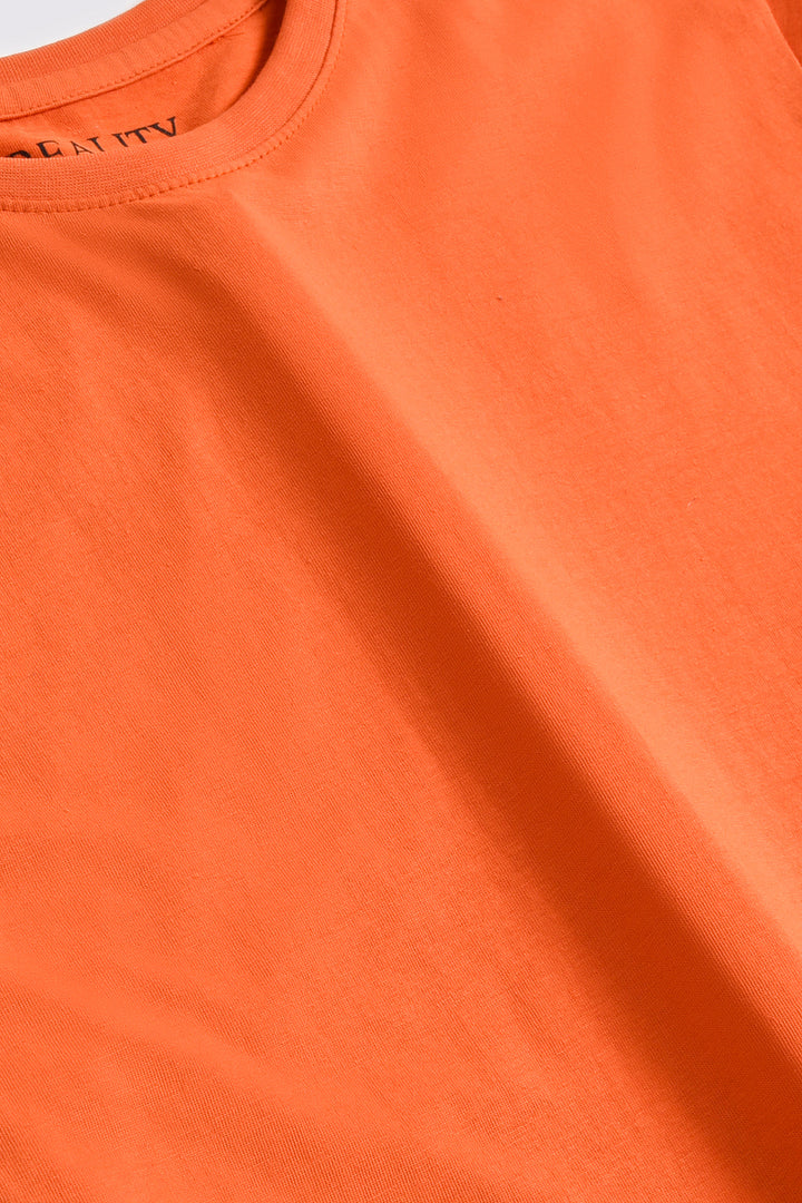 Orange Crew Neck T-shirt Reality