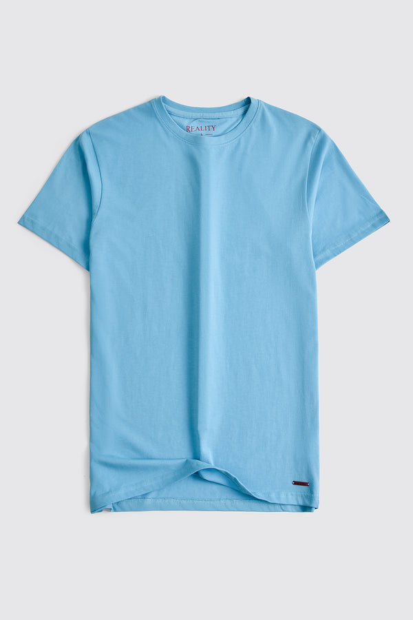 Sky-Blue Crew Neck T-shirt