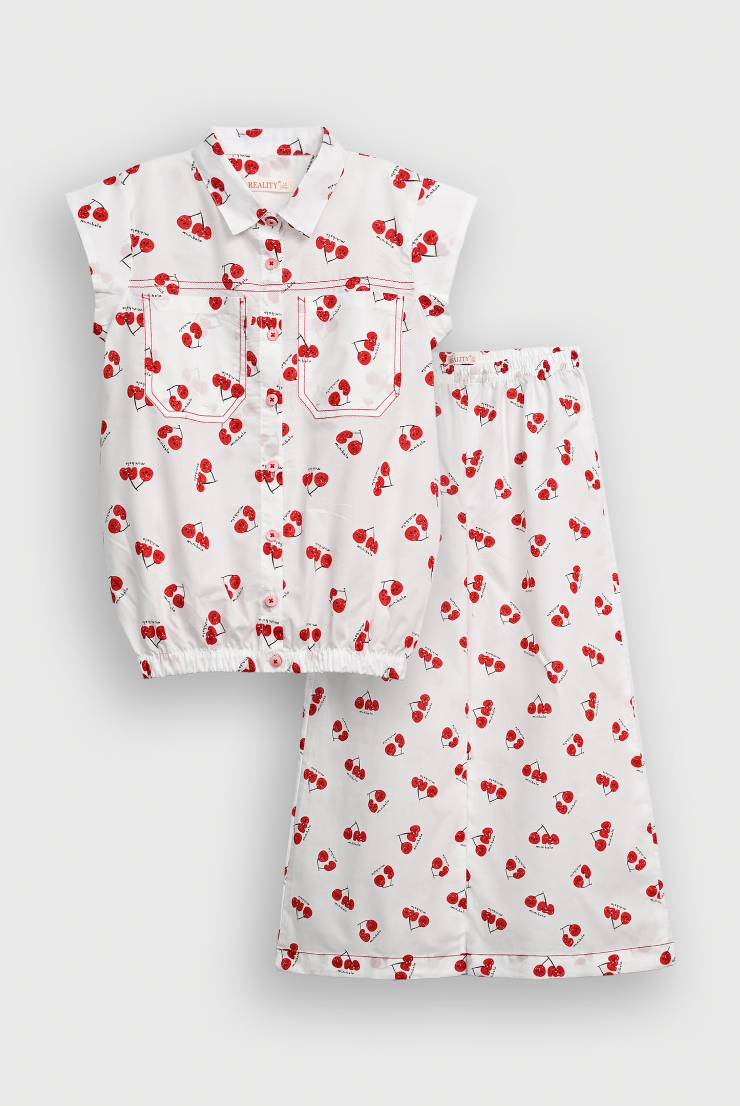 CHERRY MUSE WHITE CO-ORD SET