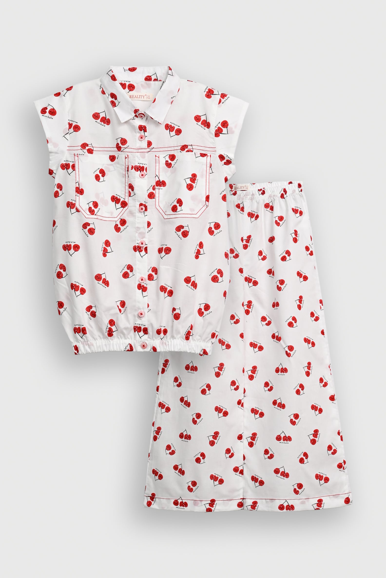 CHERRY MUSE WHITE CO-ORD SET