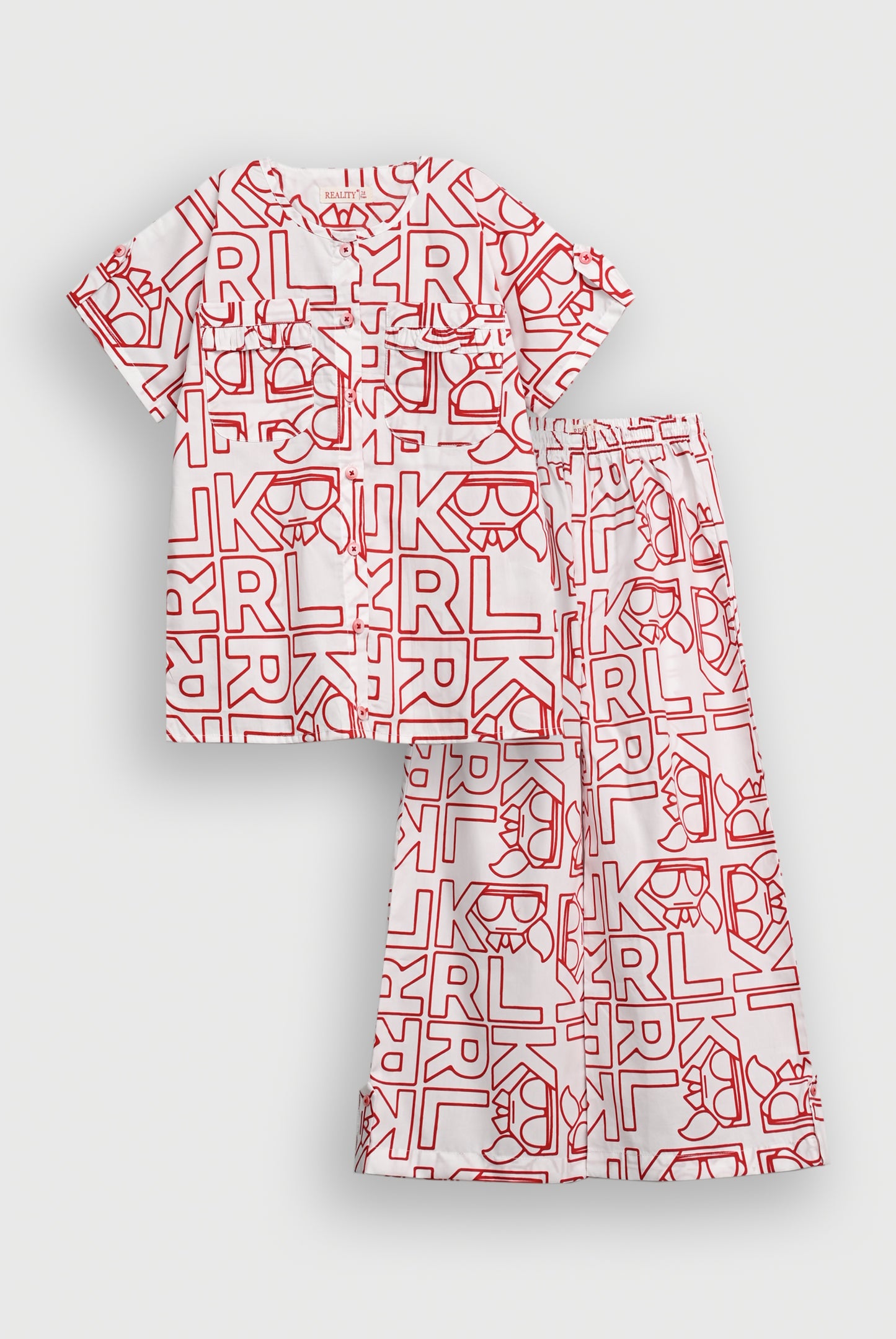SCAR LET SCRIPT RED CO-ORD SET