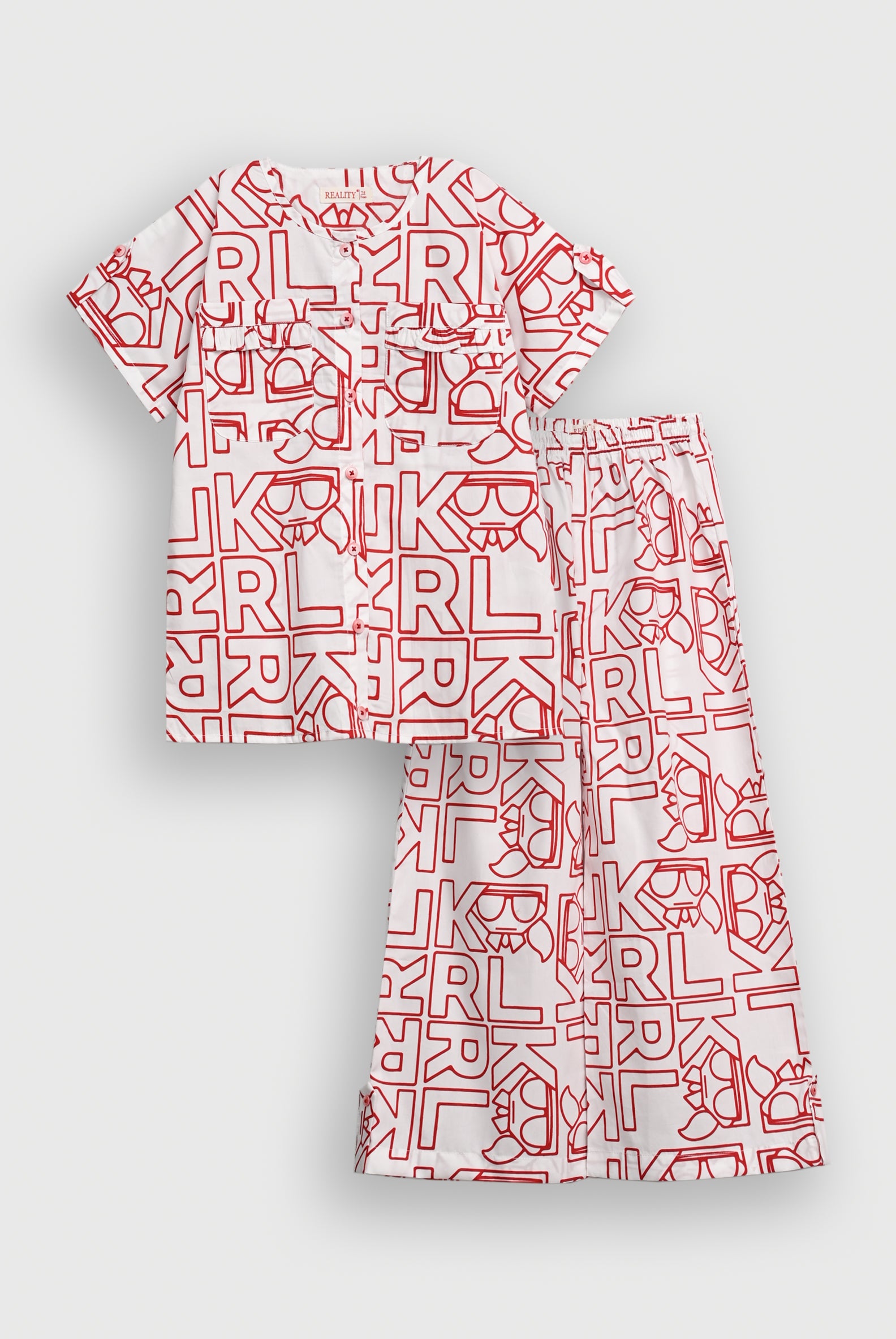 SCAR LET SCRIPT RED CO-ORD SET