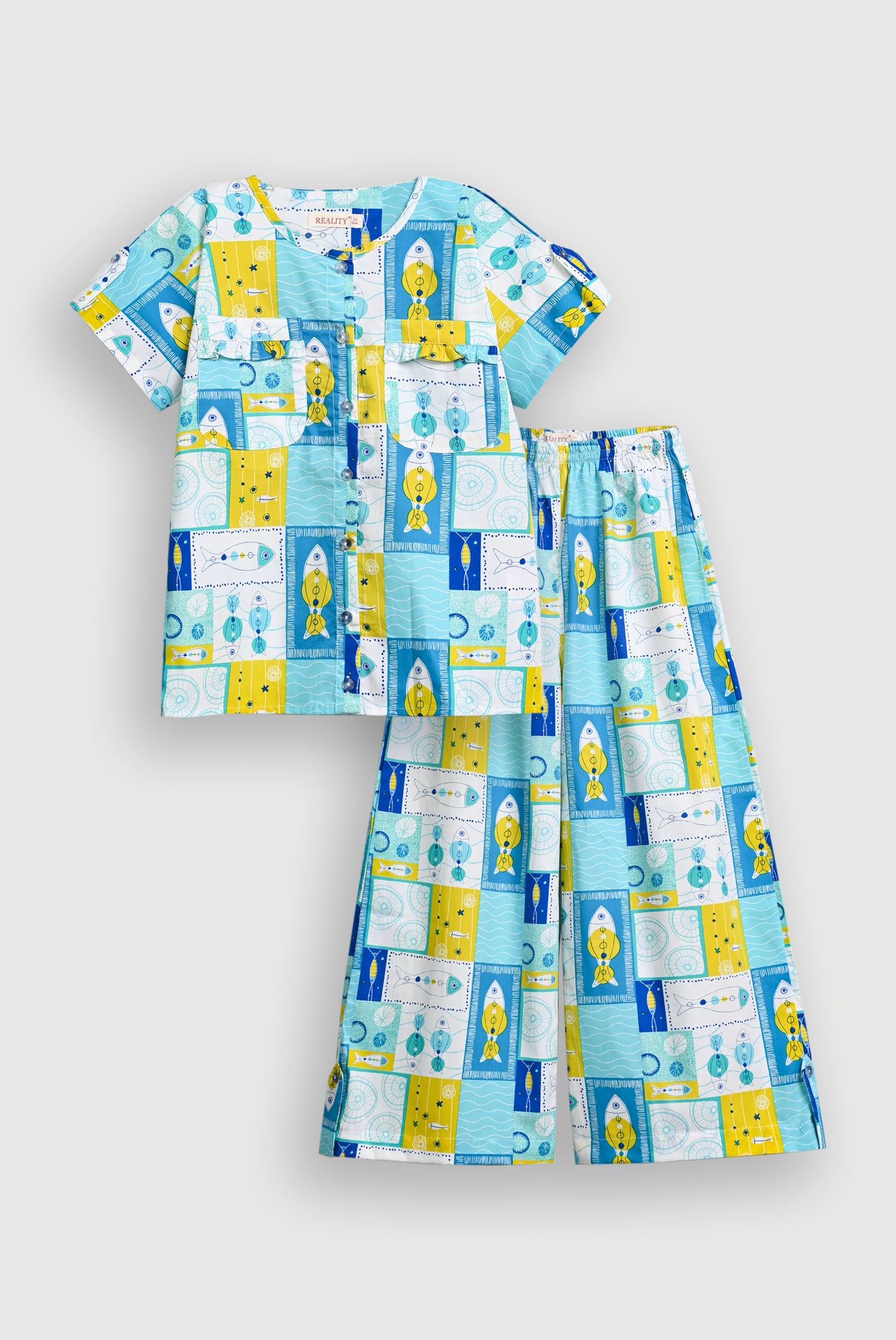 SCAR LET SCRIPT BLUE CO-ORD SET Reality