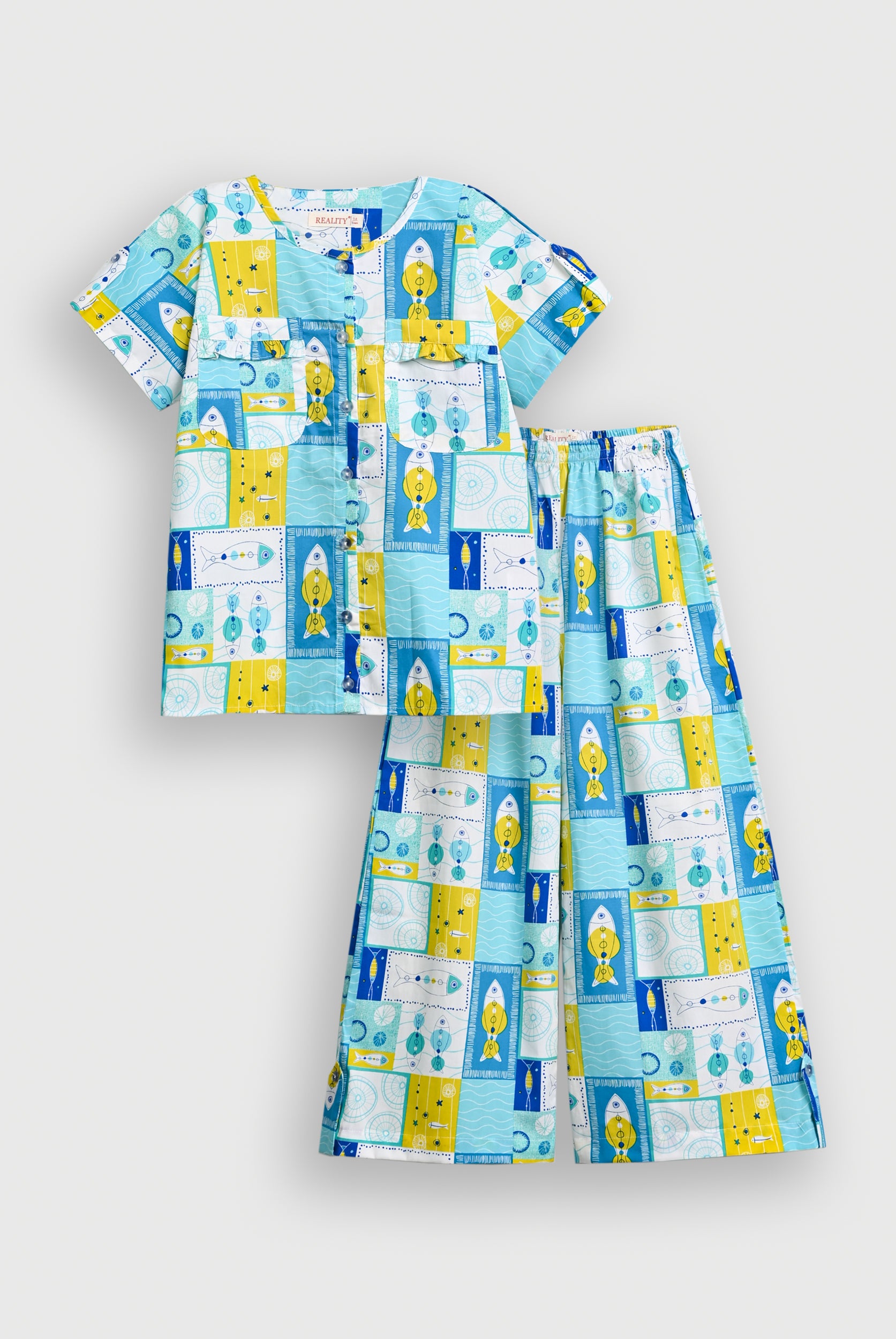 SCAR LET SCRIPT BLUE CO-ORD SET Reality