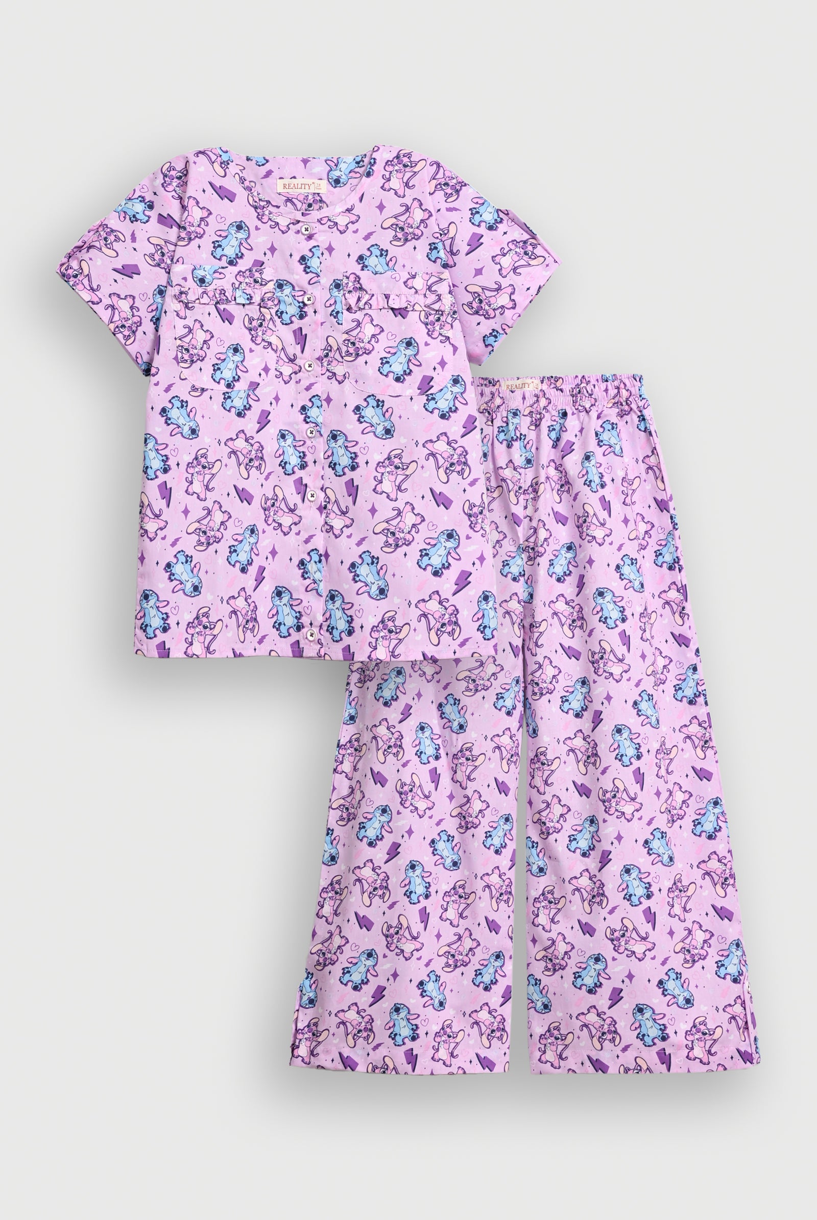 SCAR LET SCRIPT PURPLE CO-ORD SET