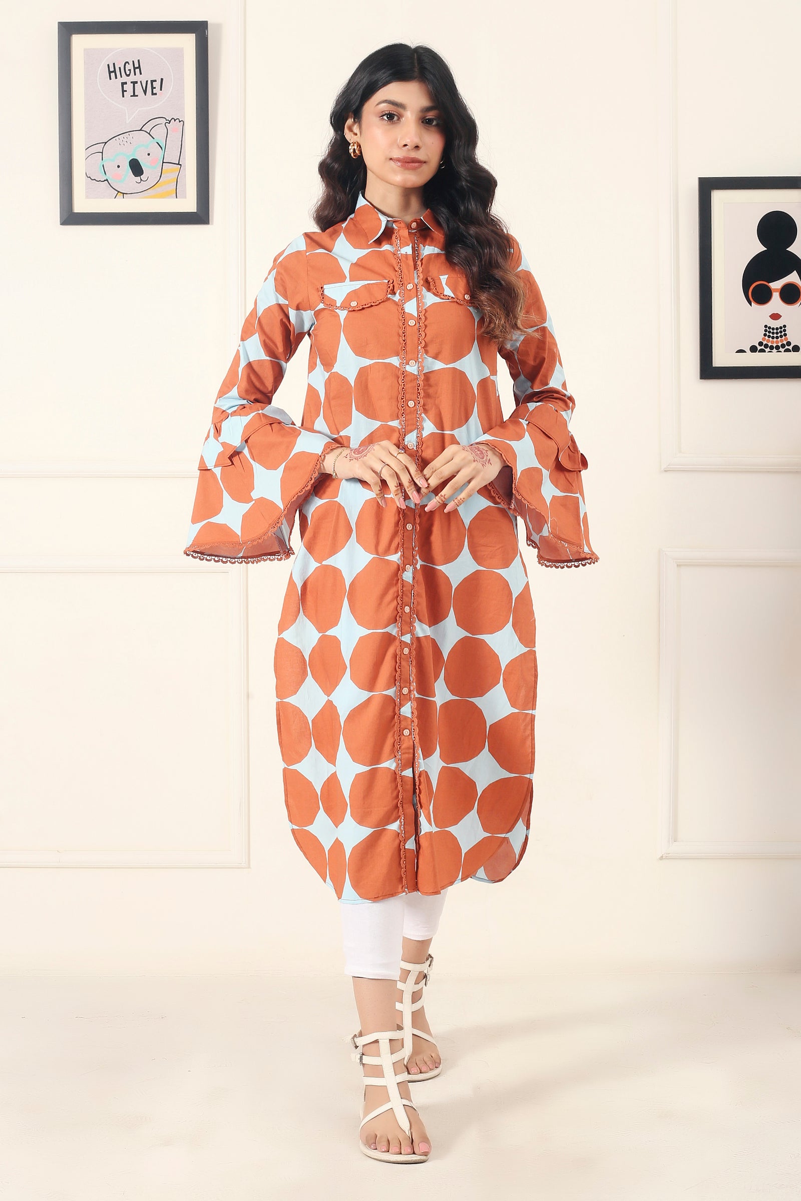 Rustic Charm Bell-Sleeve Top Reality