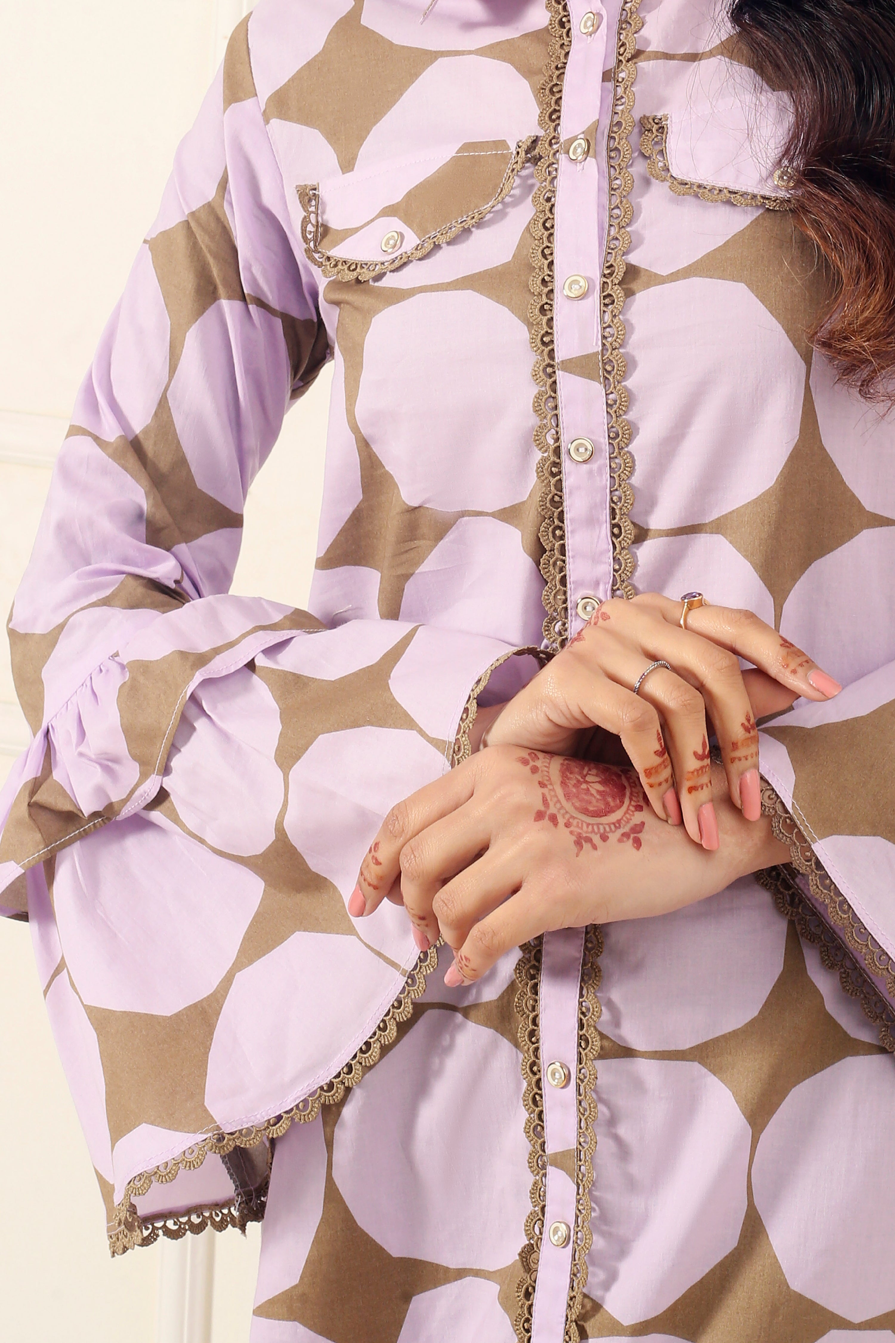 Purple Patchwork Blouse Top Reality