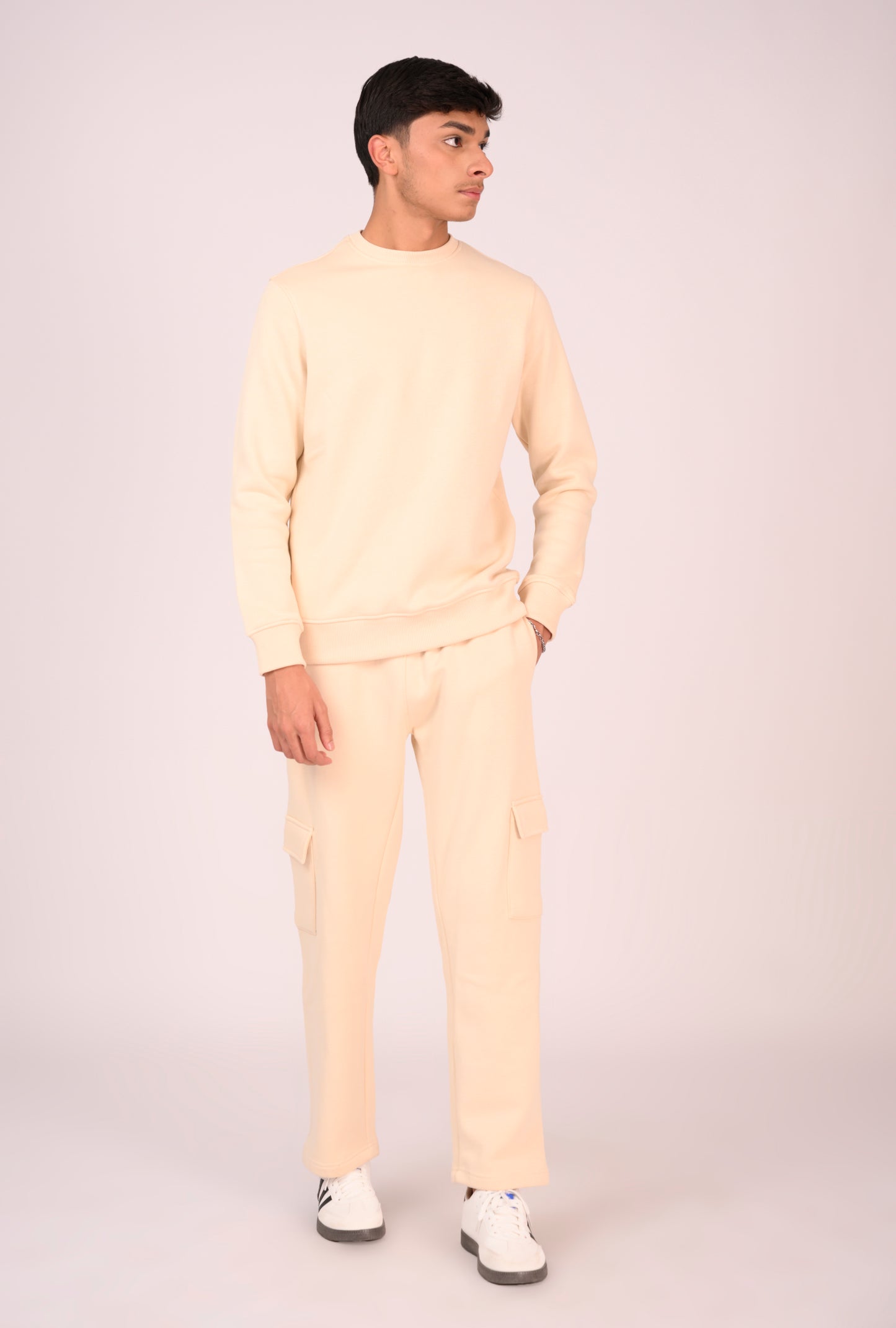 Elevated Cream Cargo Trousers Reality