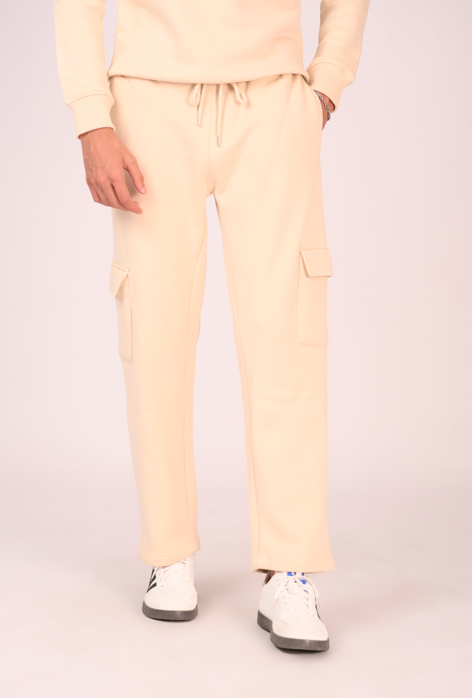 Elevated Cream Cargo Trousers Reality