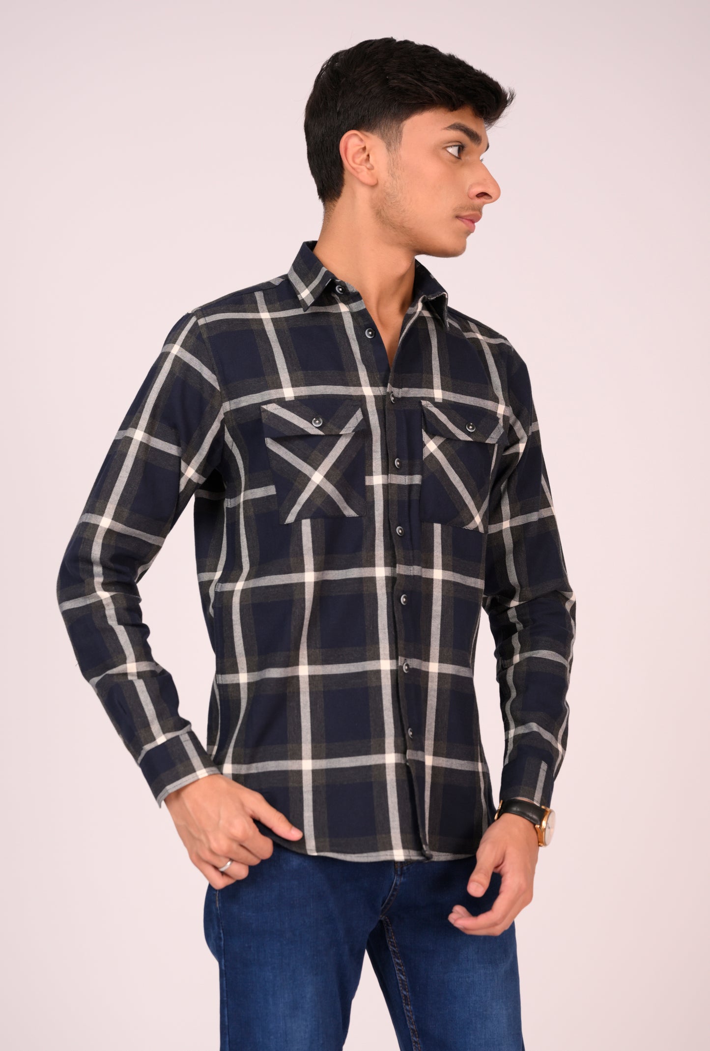 Crosshatch Plaid Casual Button-Up Reality