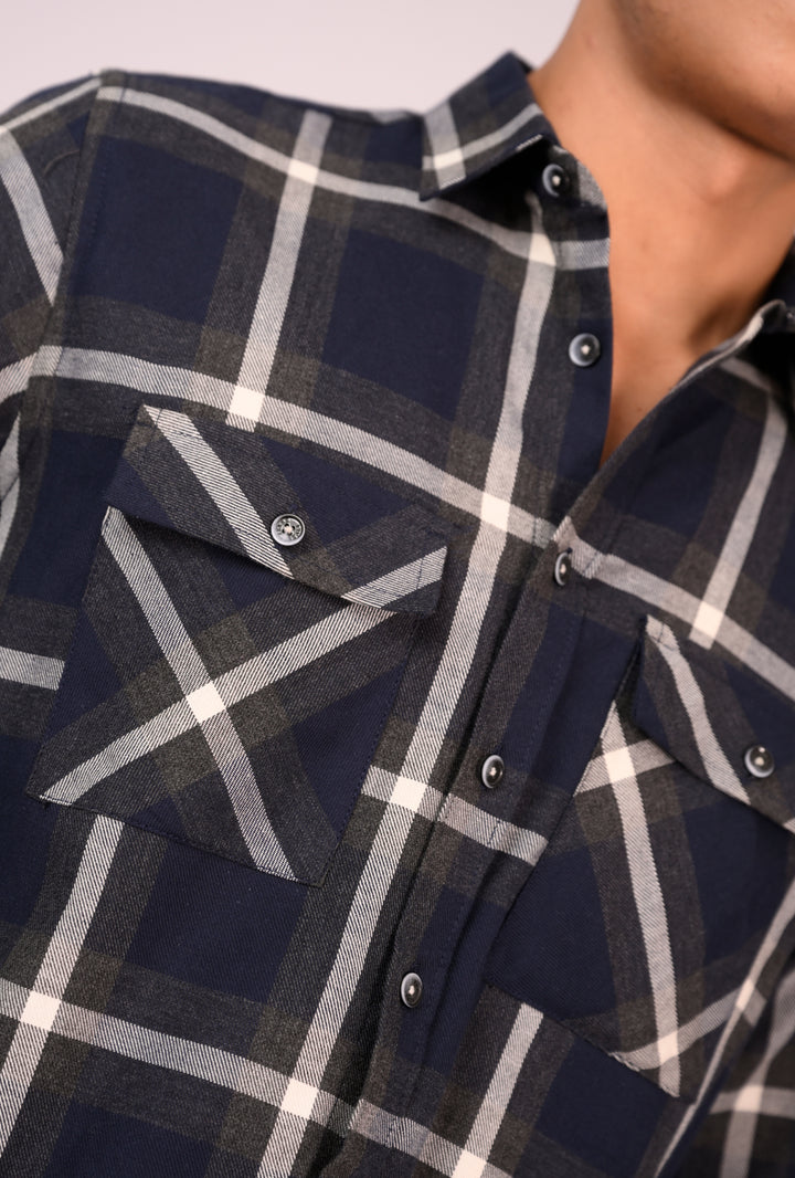 Crosshatch Plaid Casual Button-Up Reality