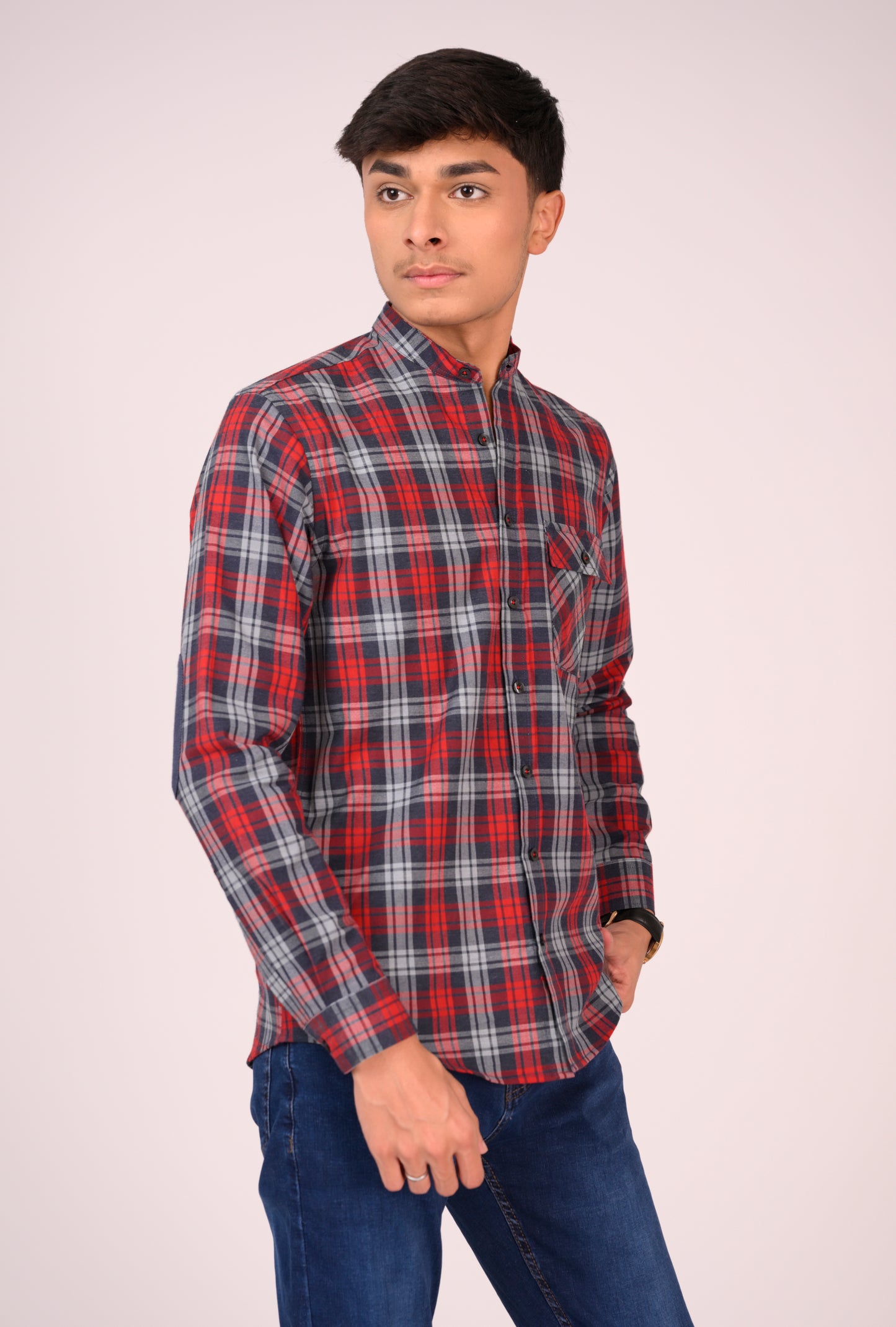 Red & Grey Tartan Casual Shirt Reality